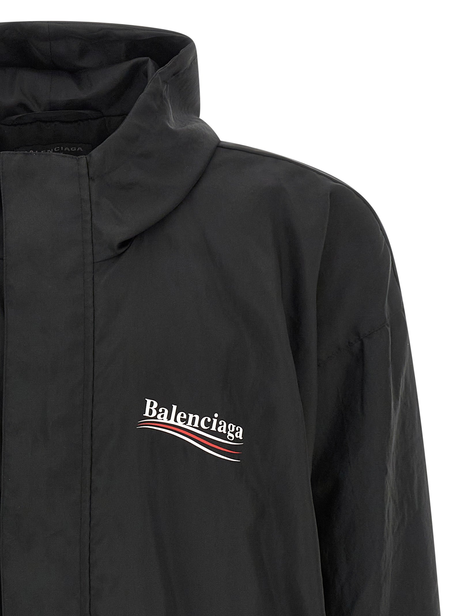 Balenciaga Black Polyester Shell Men's Jacket