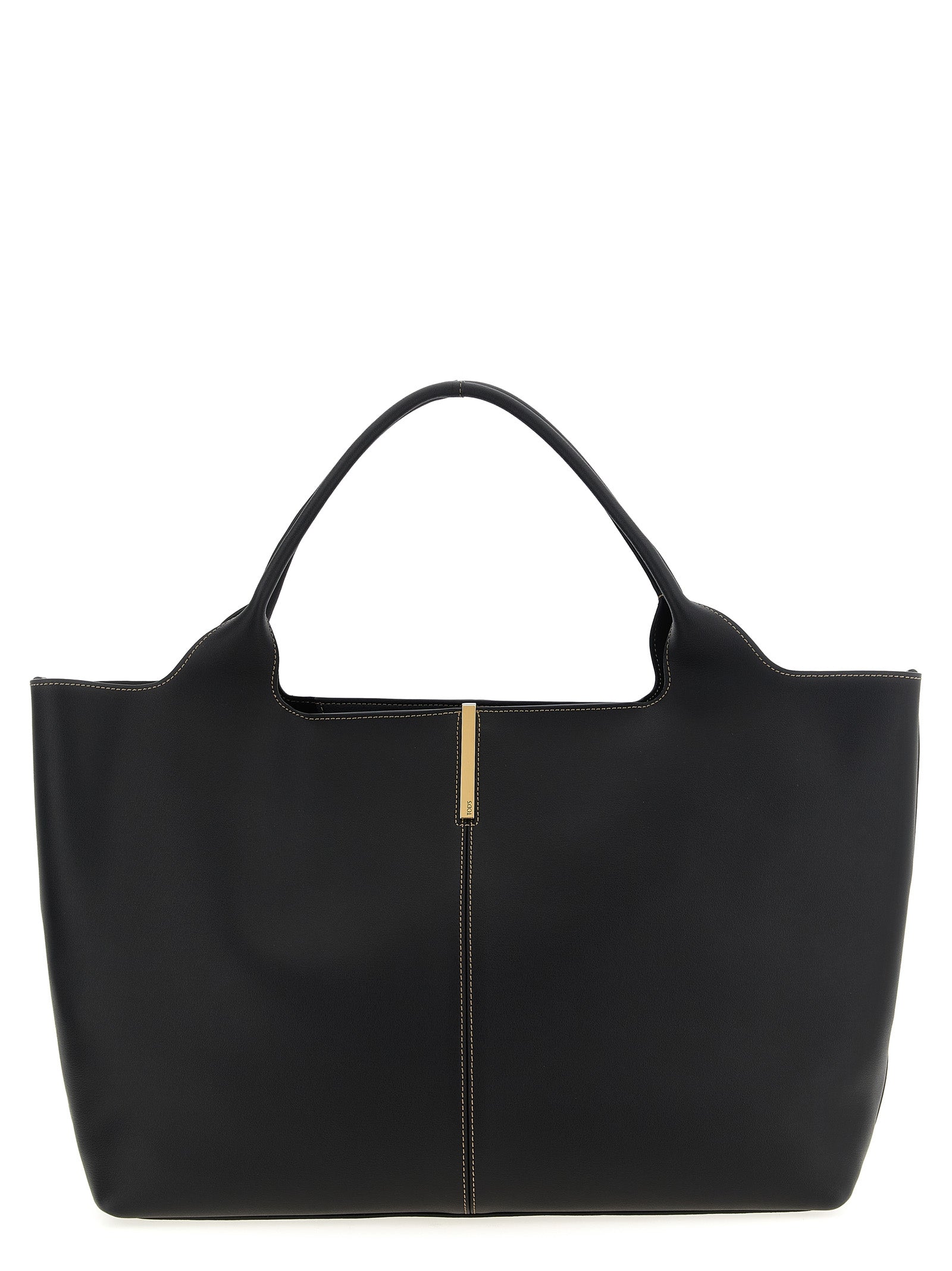 Tod's Black Calfskin Tote Women's Bag