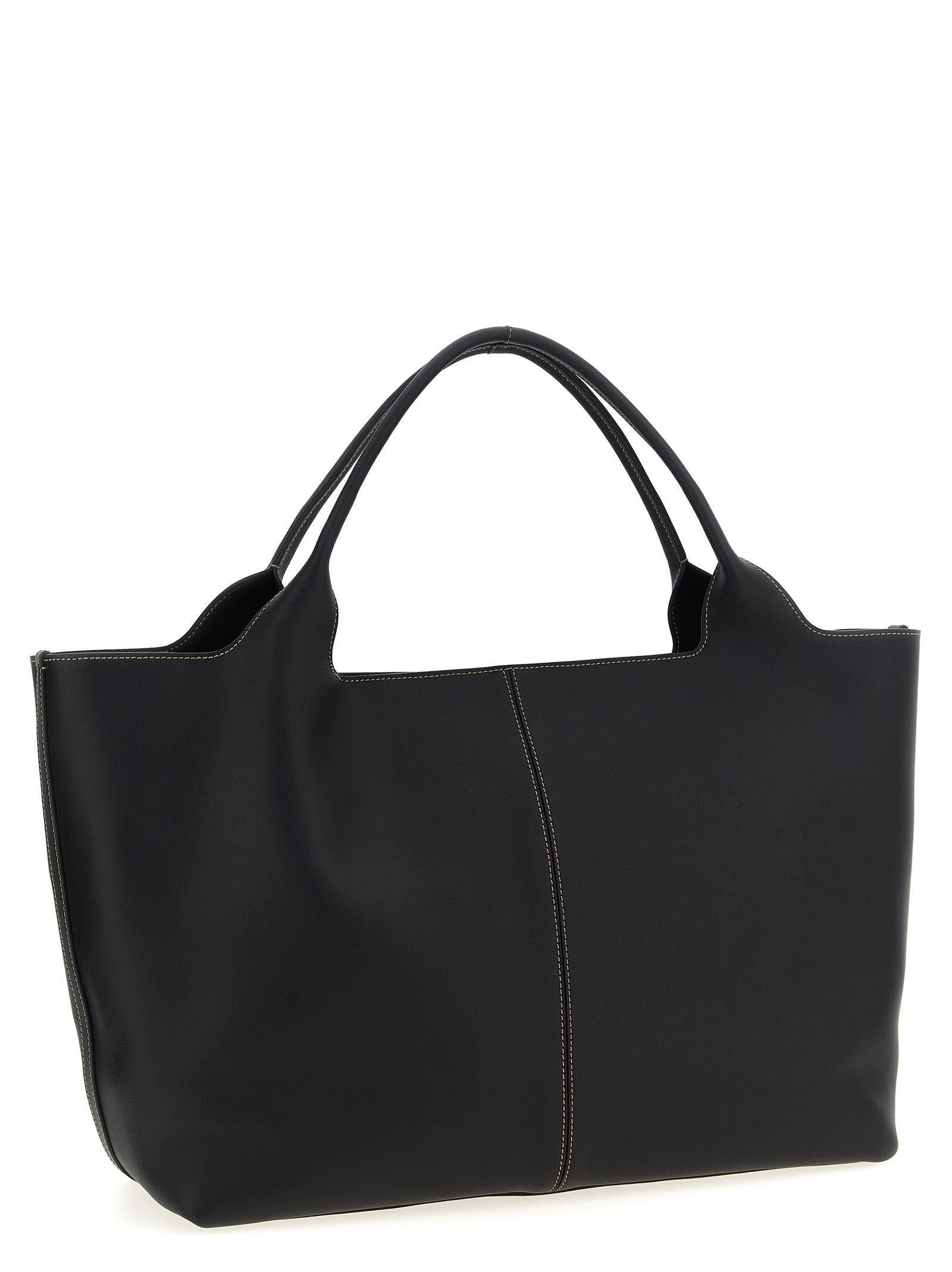 Tod's Black Calfskin Tote Women's Bag