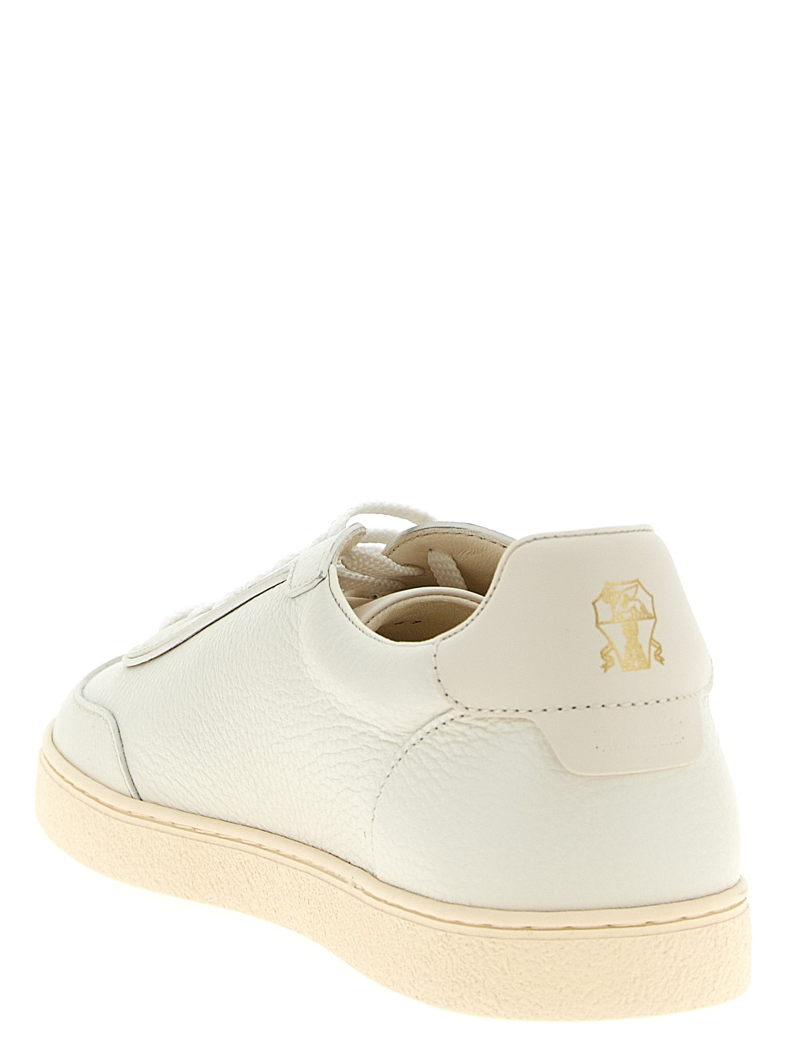 Brunello Cucinelli White Goatskin Low Top Men's Sneakers