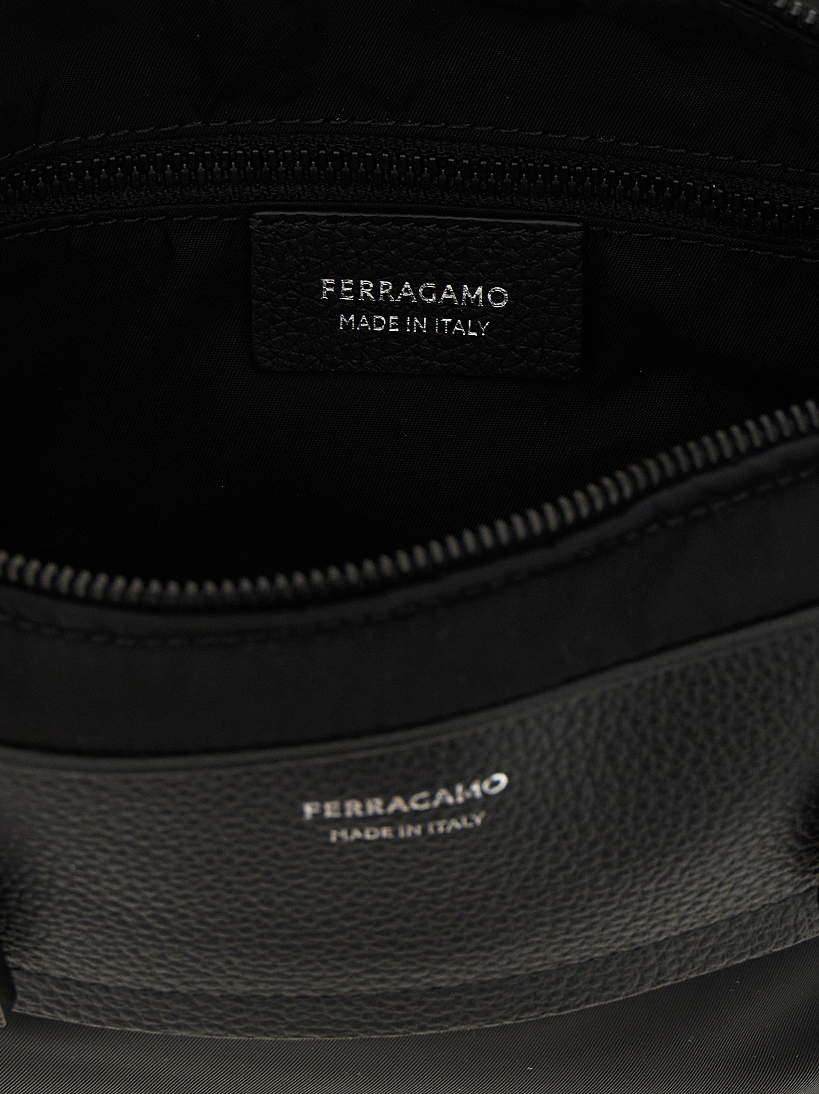 Ferragamo Black Fabric Crossbody Men's Bag
