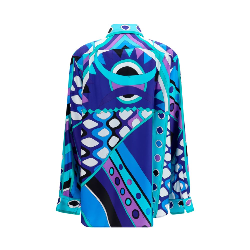 Emilio Pucci Blue Silk Women's Shirt