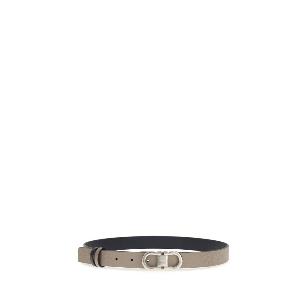 Ferragamo Gray Calf Leather Bos Taurus Regular Women's Belt