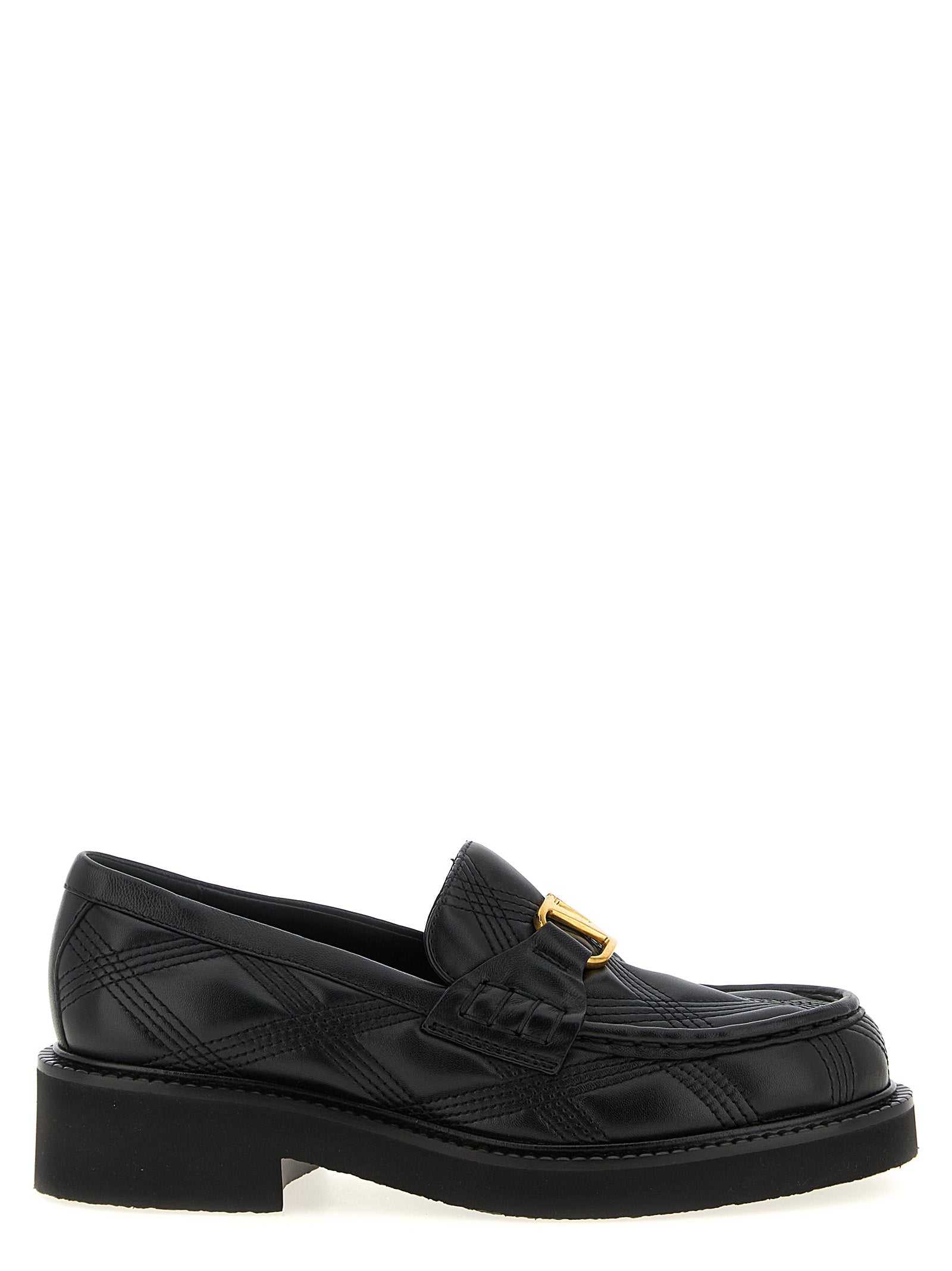 Valentino Garavani Black Lamb Leather Slip-On Women's Loafers
