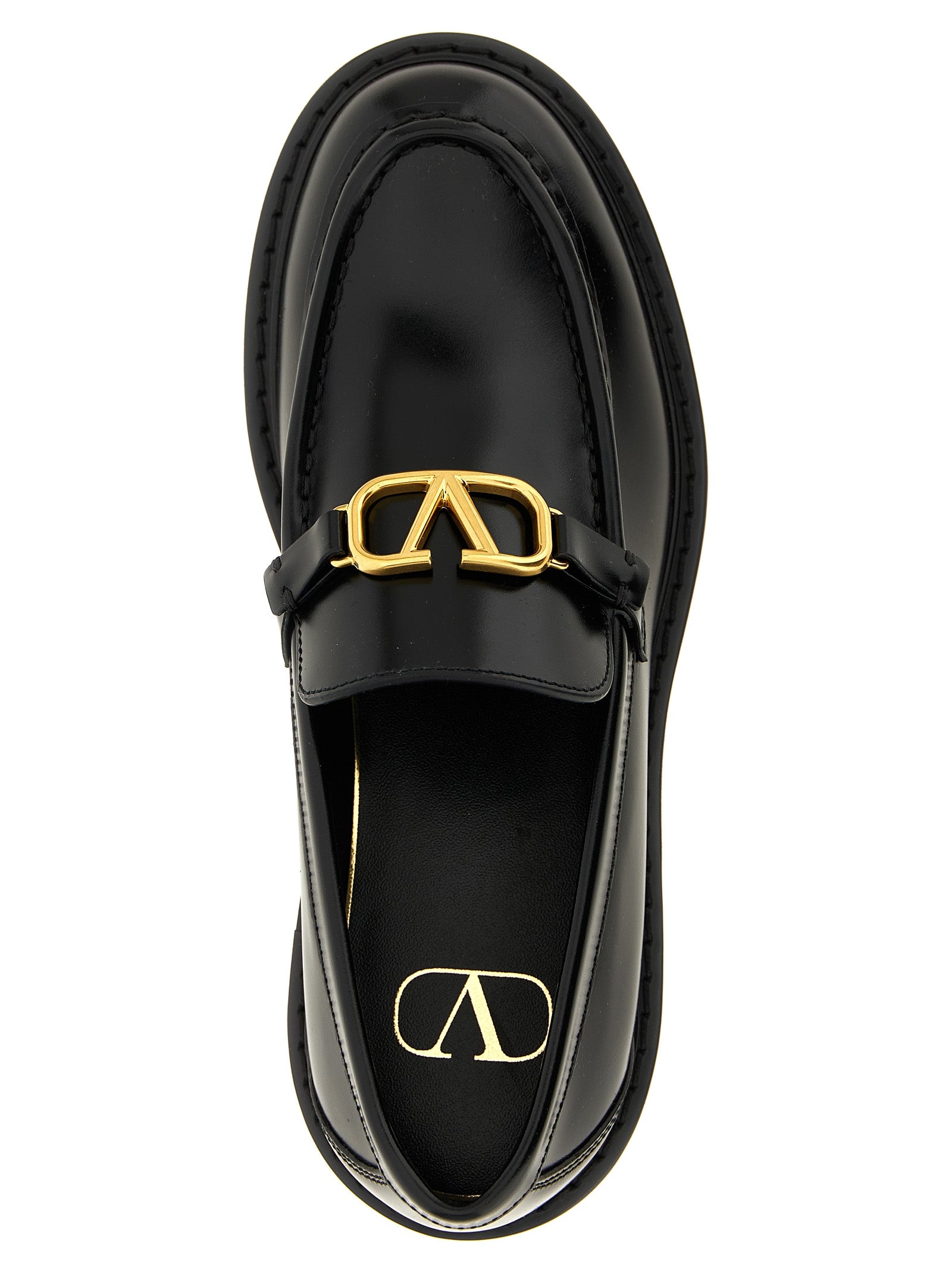 Valentino Garavani Black Calfskin Slip-On Women's Loafers