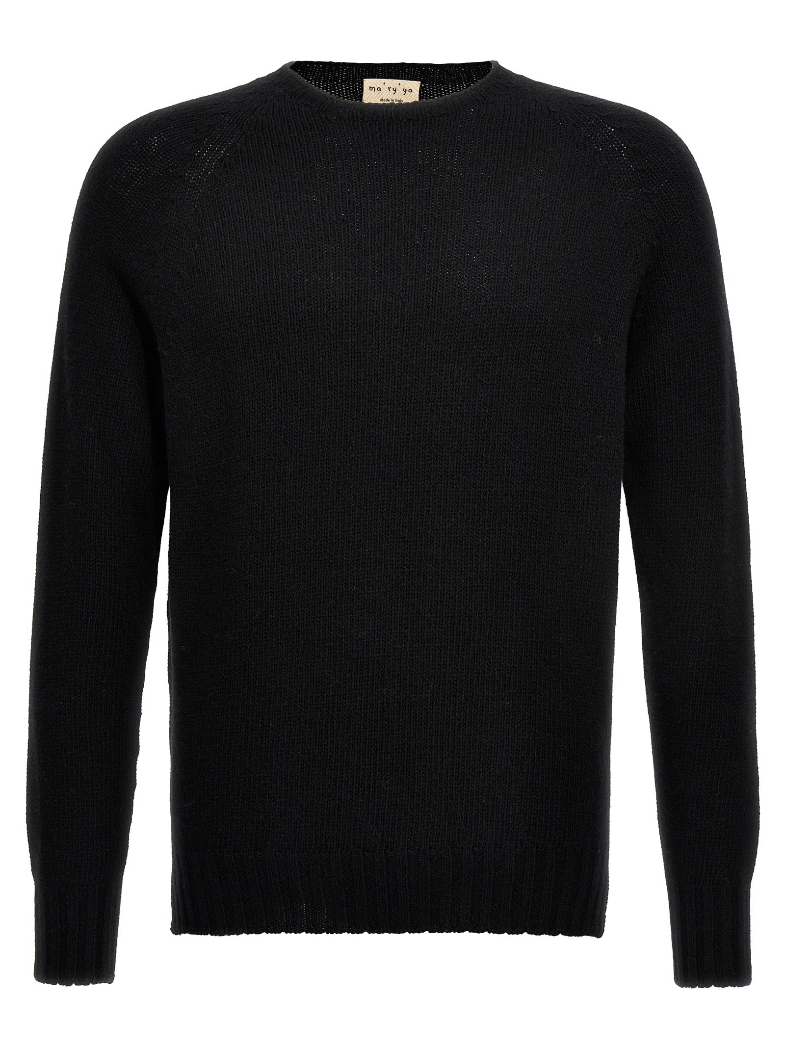 MA'RY'YA Black Virgin Wool Men's Cardigan
