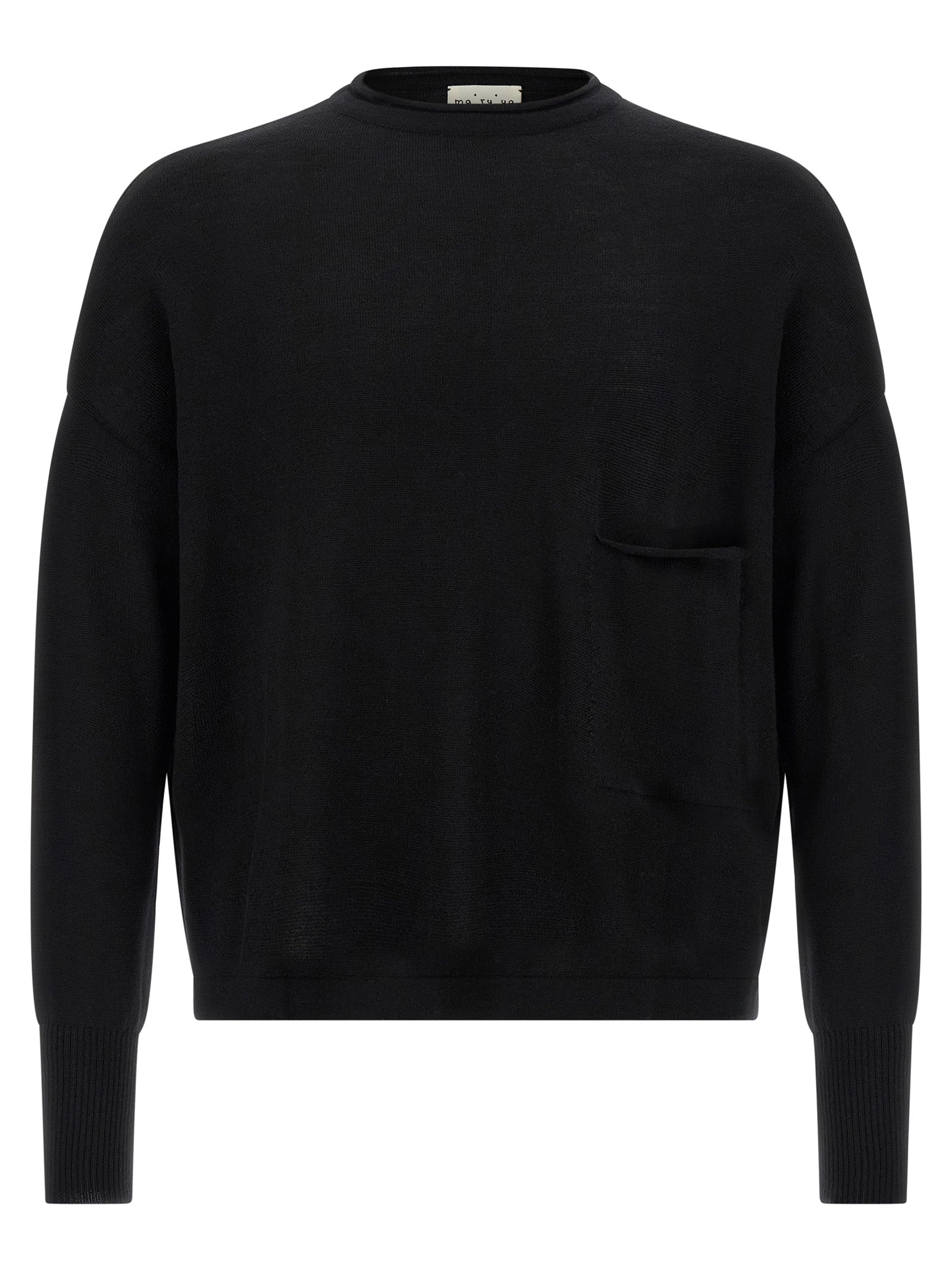 MA'RY'YA Black Virgin Wool Men's Cardigan