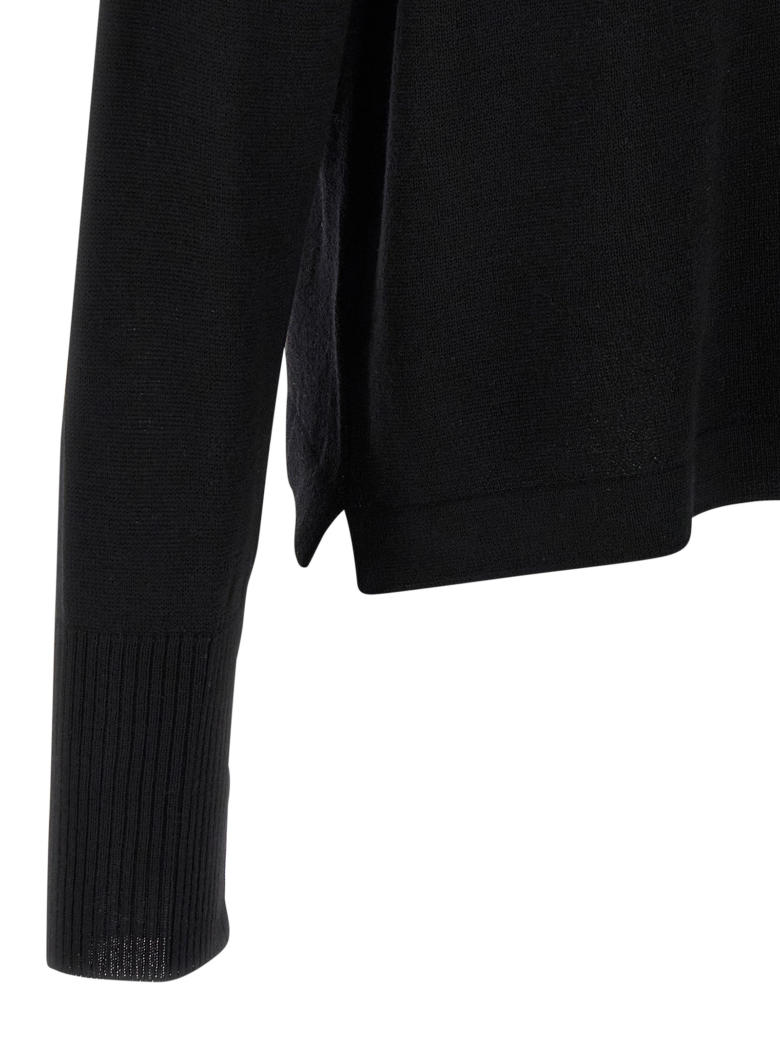 MA'RY'YA Black Virgin Wool Men's Cardigan
