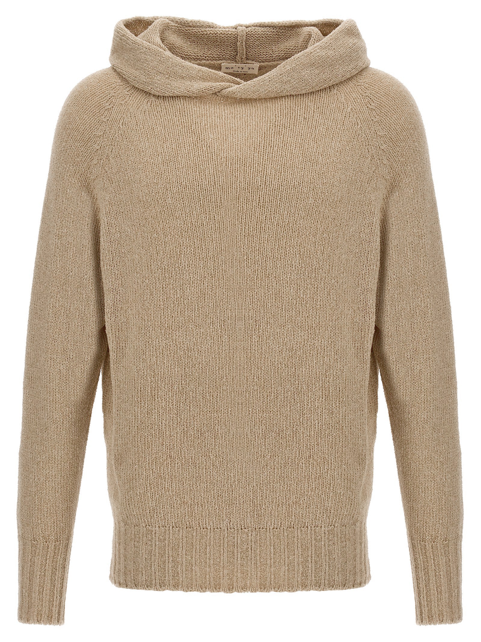 MA'RY'YA Beige Virgin Wool Men's Cardigan