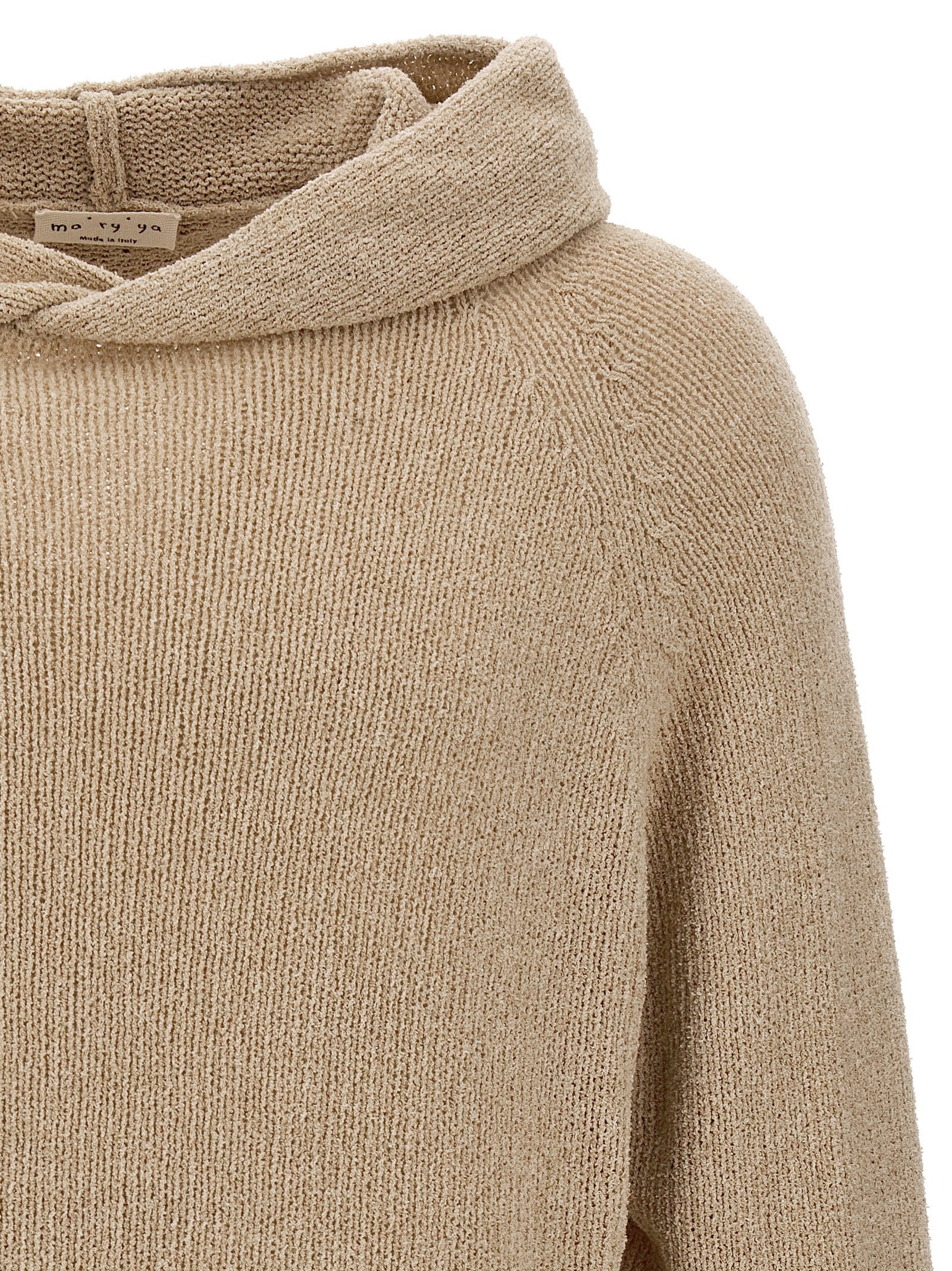 MA'RY'YA Beige Virgin Wool Men's Cardigan