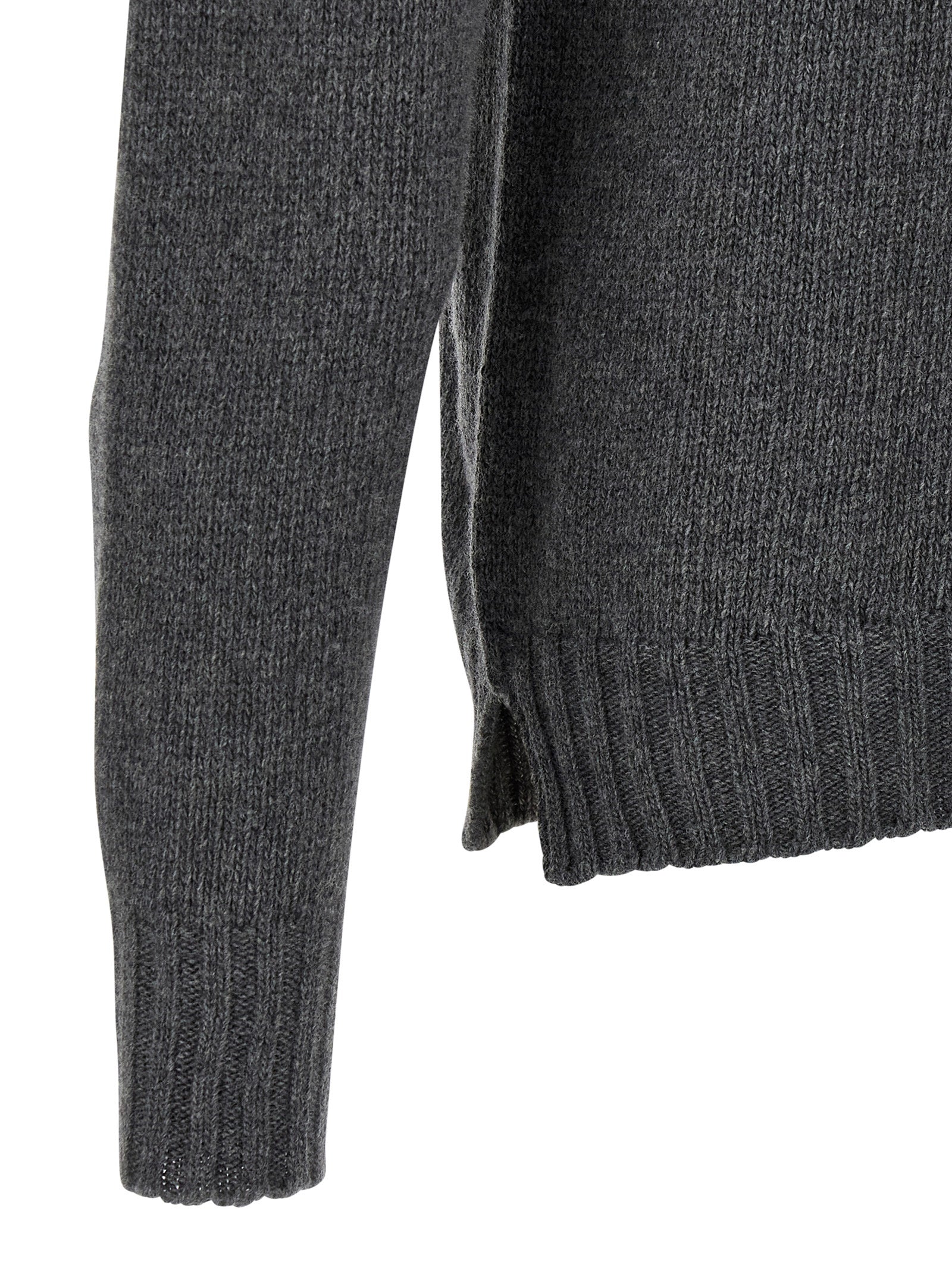 MA'RY'YA Gray Virgin Wool Men's Cardigan