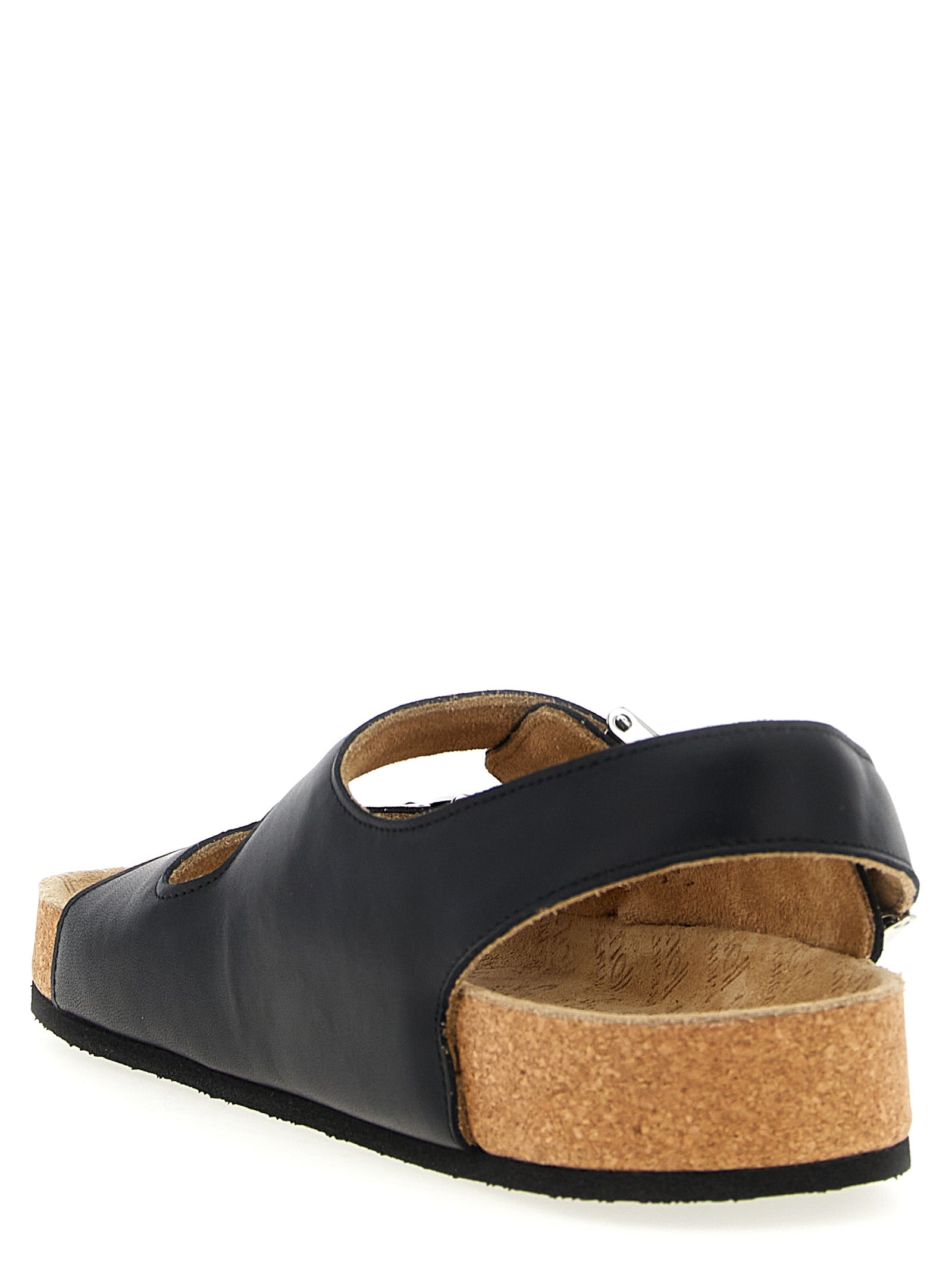 Balenciaga Black Calfskin Flat Women's Sandals
