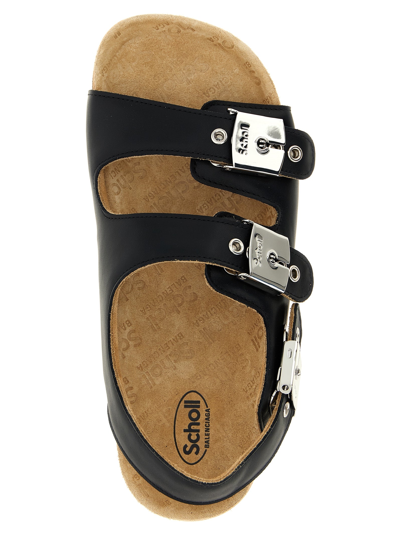 Balenciaga Black Calfskin Flat Women's Sandals
