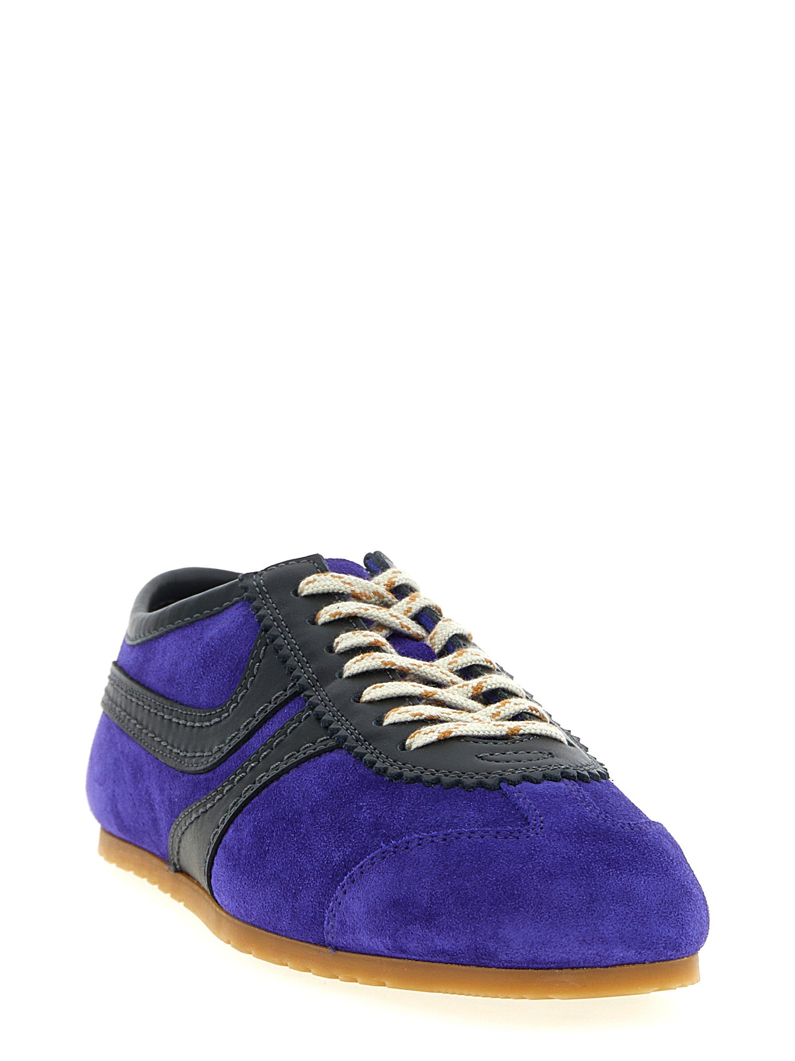 Dries Van Noten Purple Calfskin Low Top Women's Sneakers