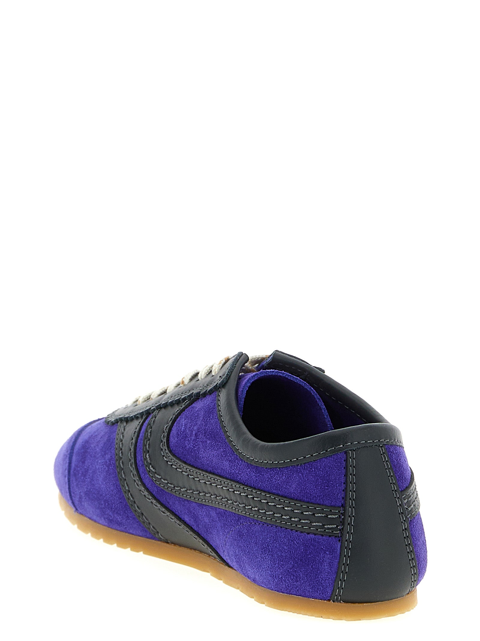 Dries Van Noten Purple Calfskin Low Top Women's Sneakers
