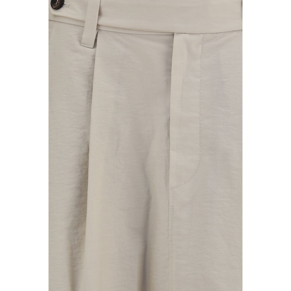 Brunello Cucinelli Beige Cotton Midi Women's Skirt
