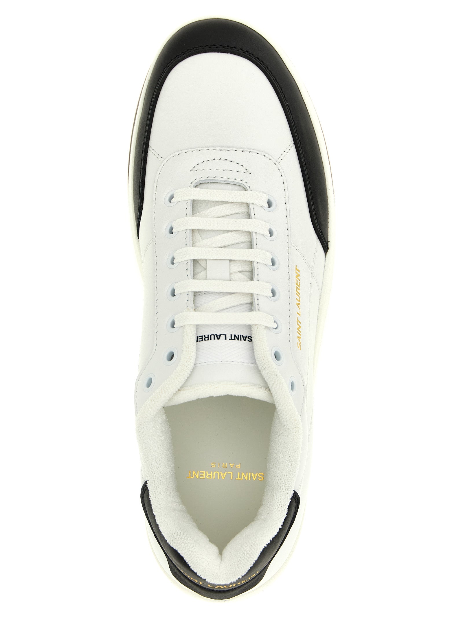 Saint Laurent Bicolor Calfskin Low Top Men's Sneakers