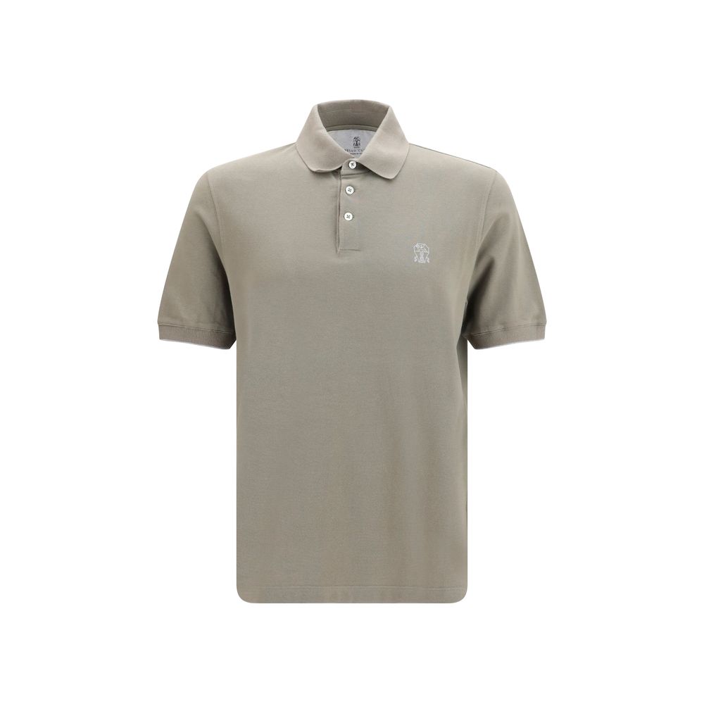 Brunello Cucinelli Bicolor Cotton Polo Men's Shirt