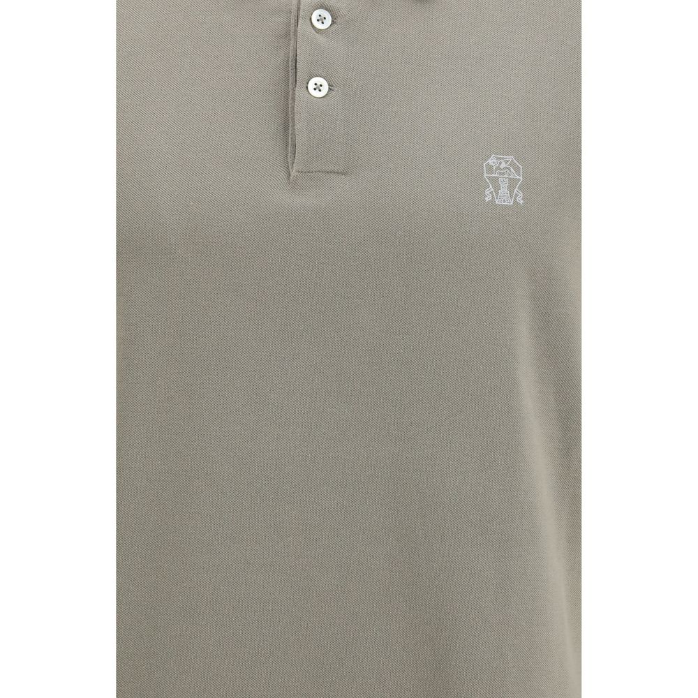 Brunello Cucinelli Bicolor Cotton Polo Men's Shirt