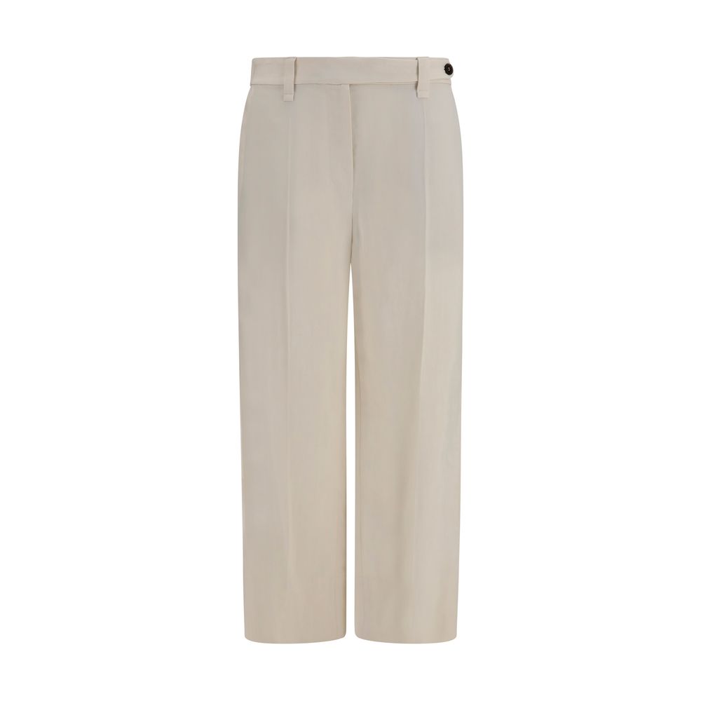 Brunello Cucinelli Beige Viscose Casual Women's Pants