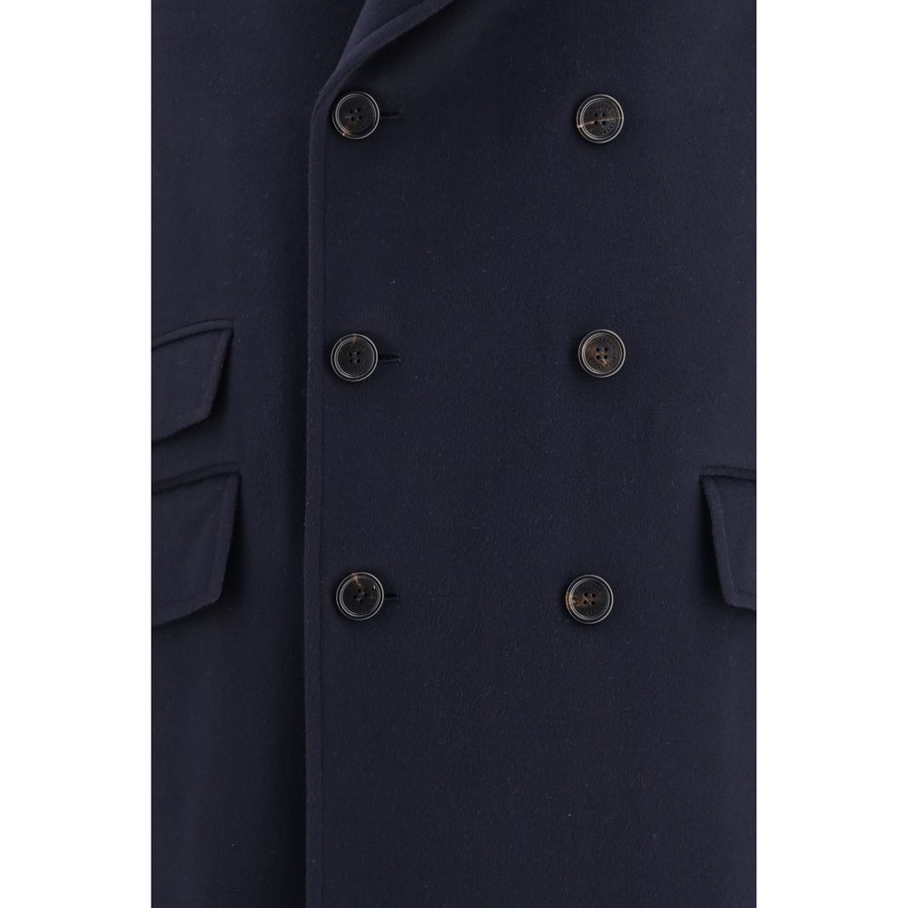 Brunello Cucinelli Blue Wool Oves Aries Men's Coat