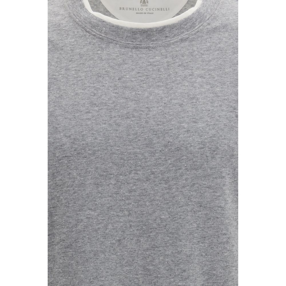 Brunello Cucinelli Gray Cotton Men's T-Shirt