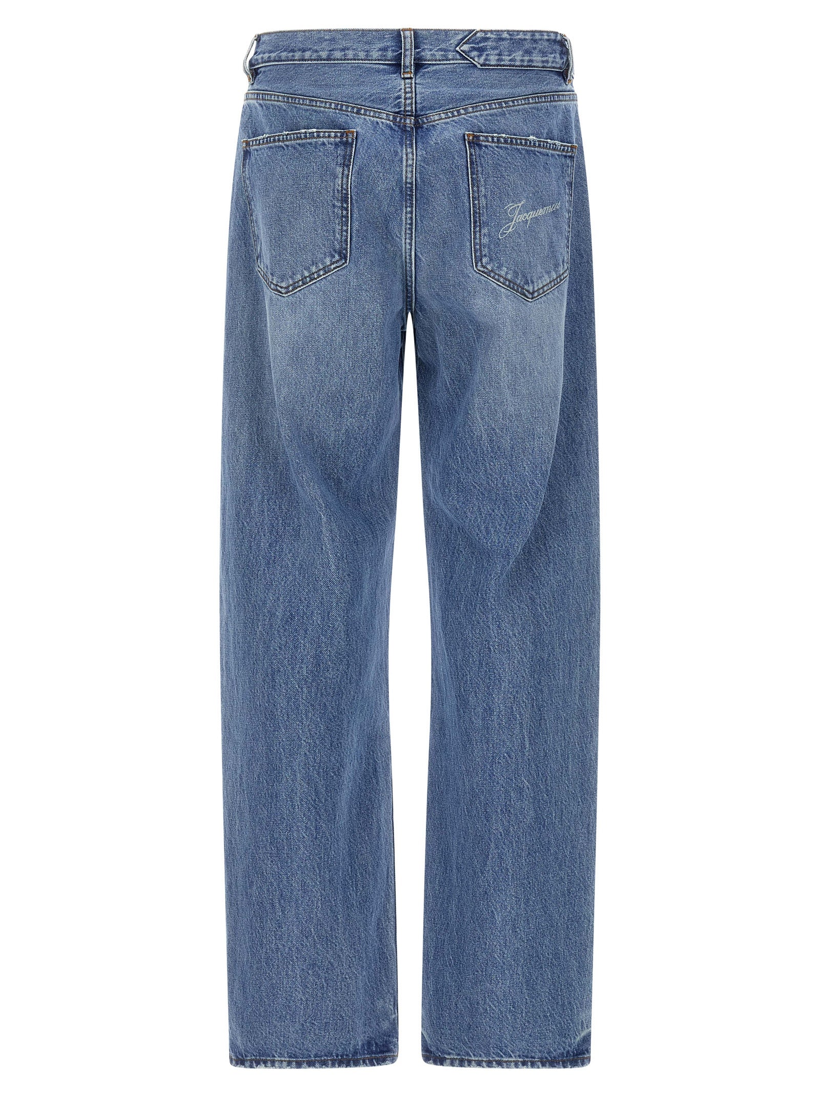 Jacquemus Blue Cotton Straight-Leg Men's Jeans