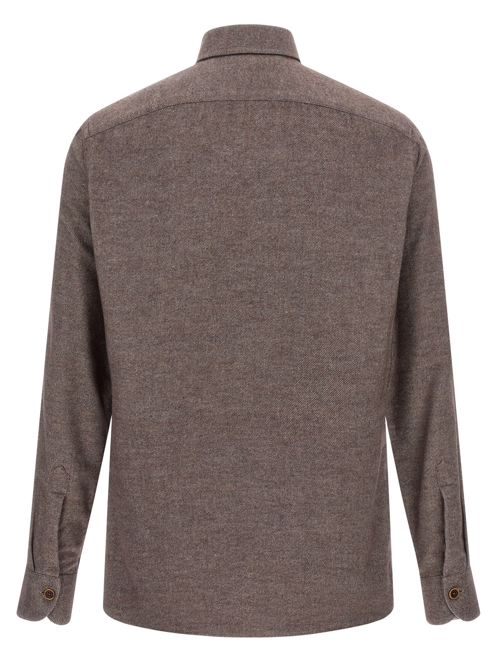 BORRIELLO Brown Cotton Men's Blouse