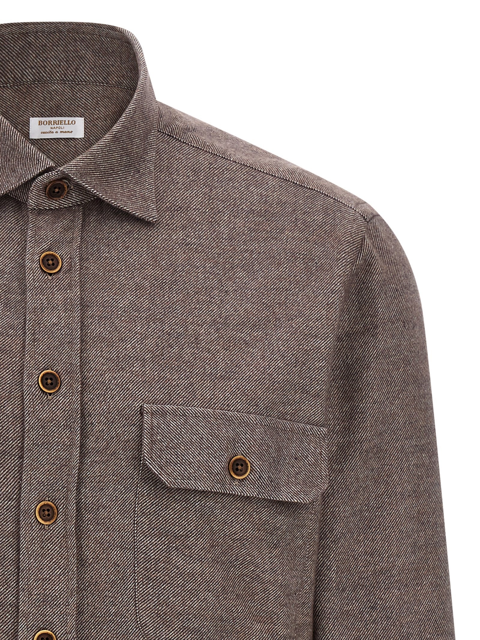 BORRIELLO Brown Cotton Men's Blouse