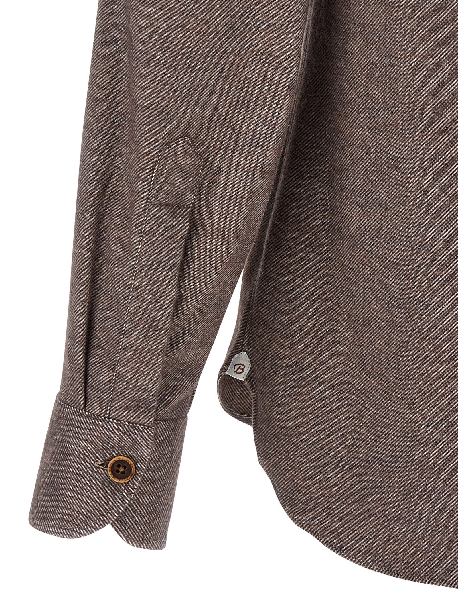 BORRIELLO Brown Cotton Men's Blouse