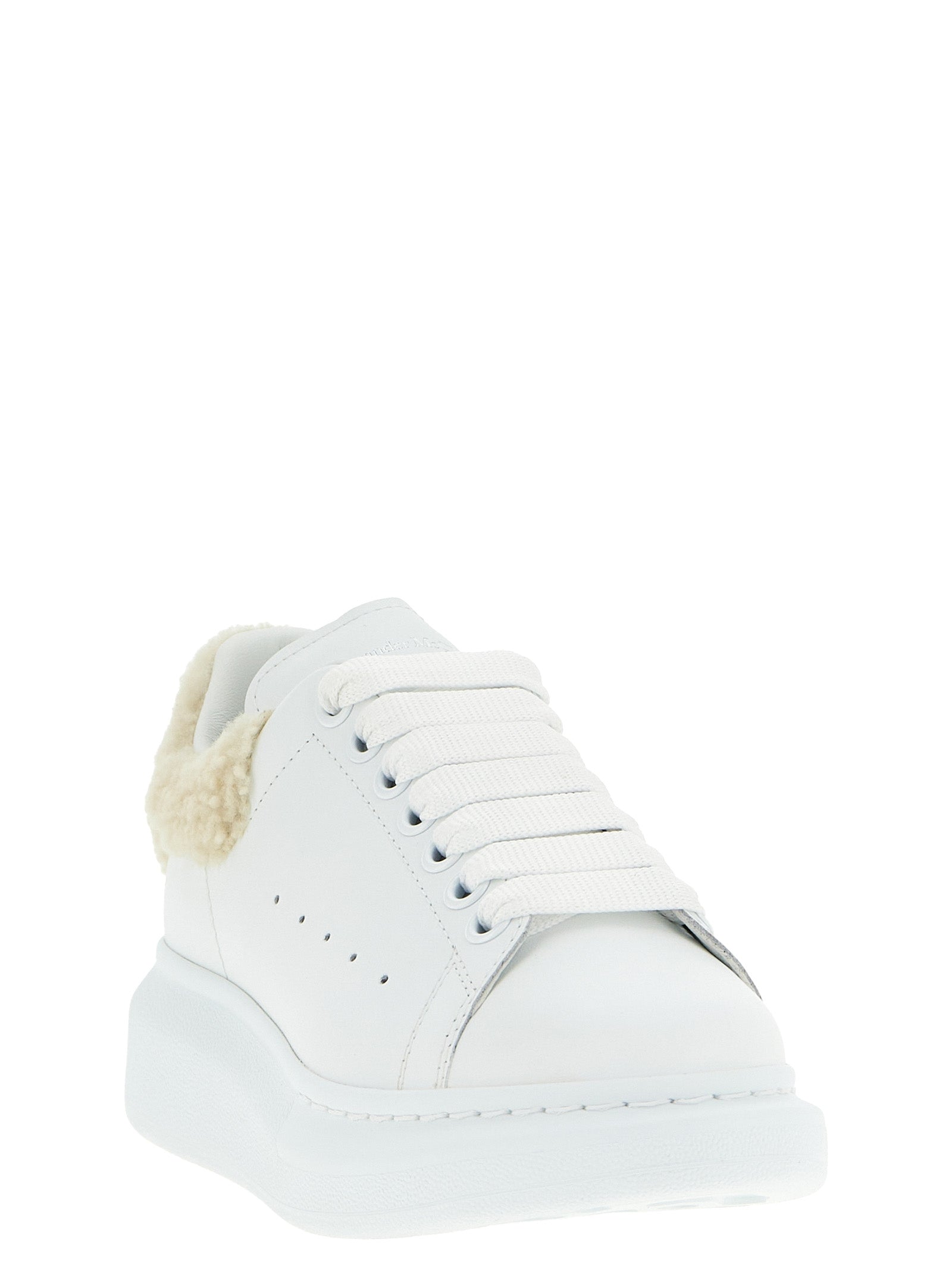 Alexander McQueen Beige Calfskin Chunky Women's Sneakers