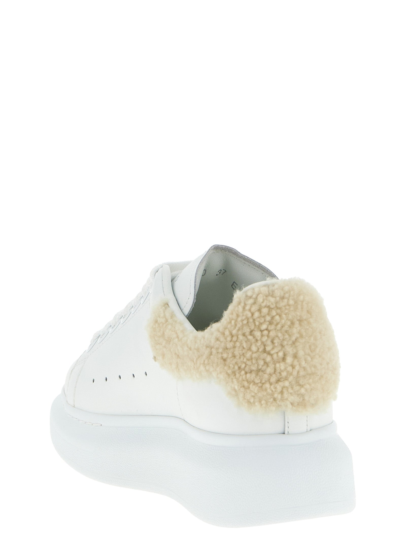 Alexander McQueen Beige Calfskin Chunky Women's Sneakers