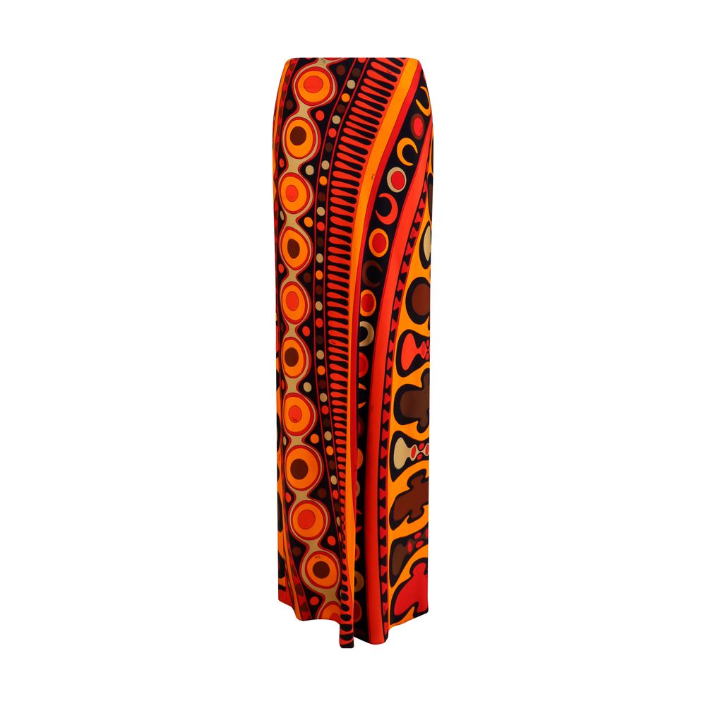 Emilio Pucci Orange Viscose Long Women's Skirt