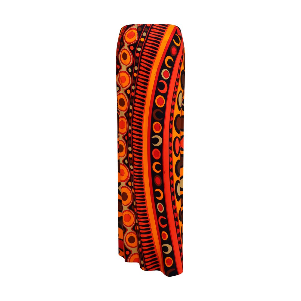 Emilio Pucci Orange Viscose Long Women's Skirt