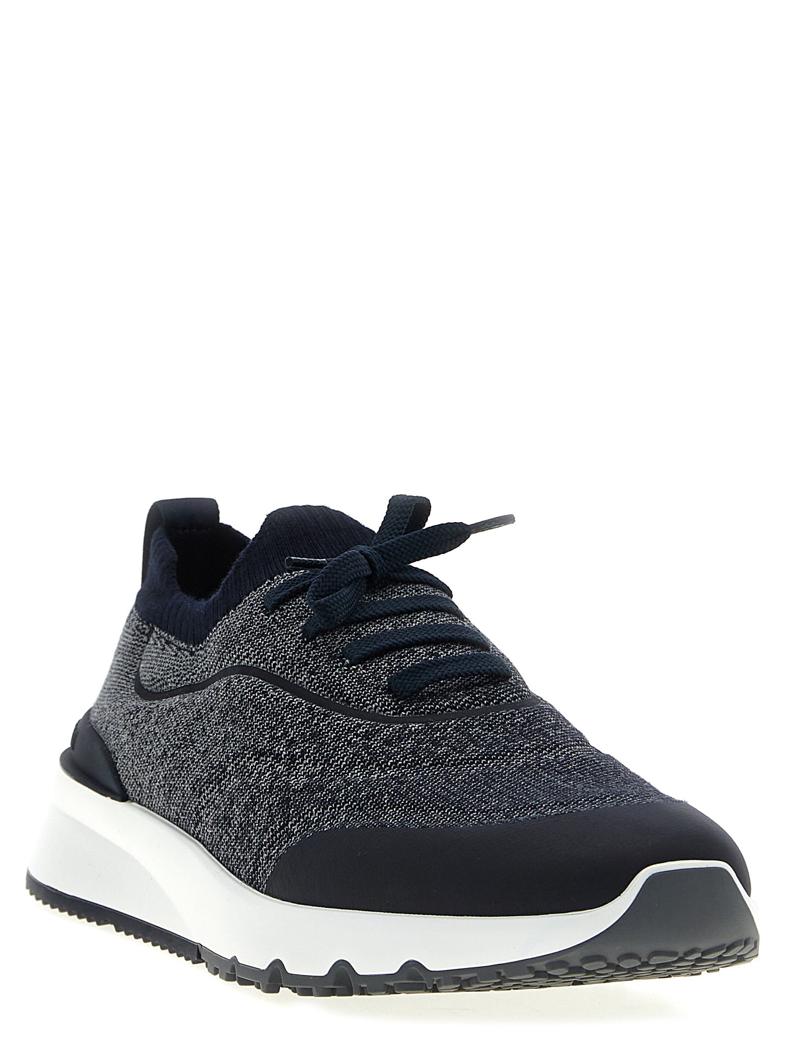Brunello Cucinelli Blue Cotton Athletic Men's Sneakers