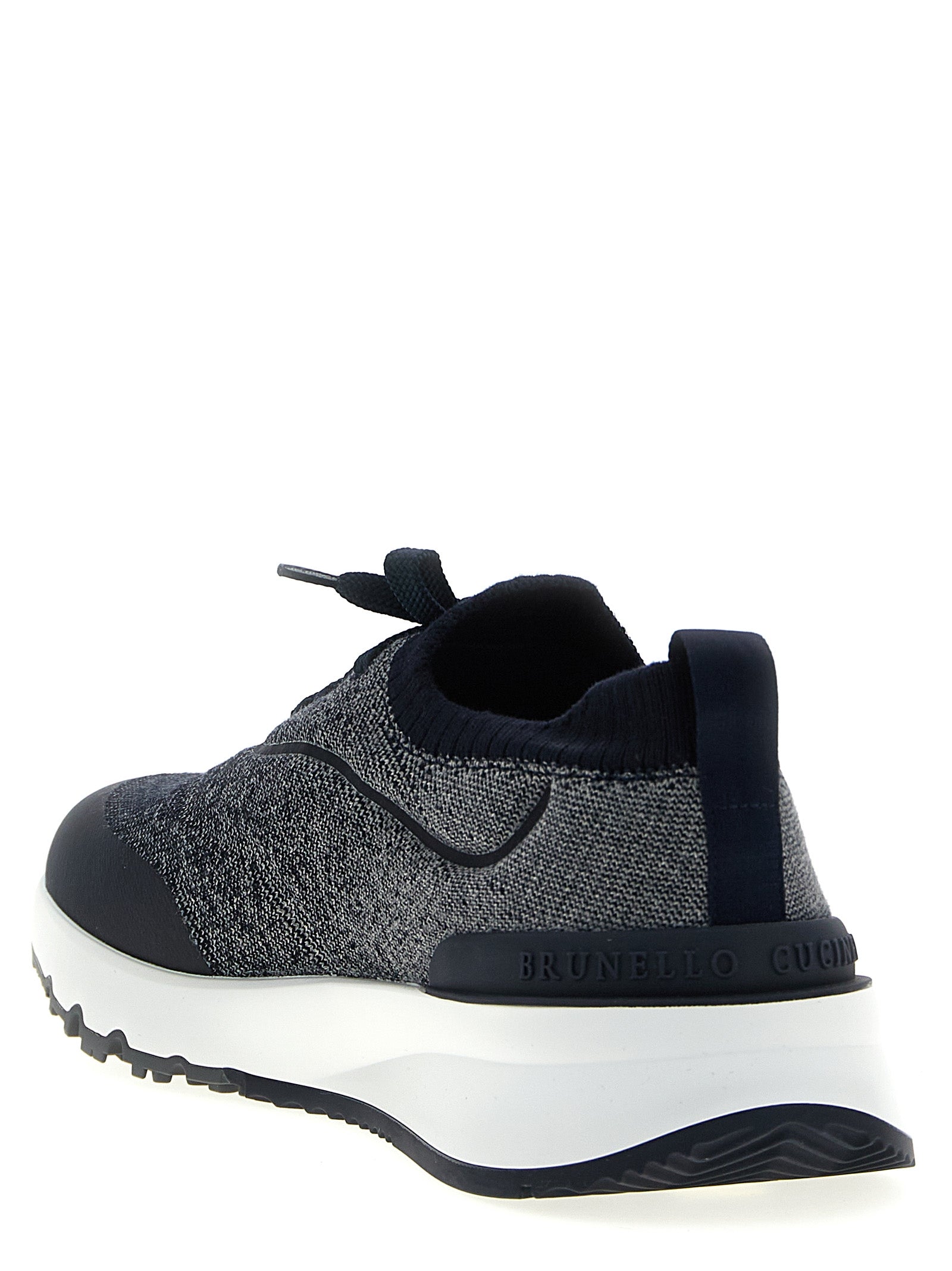 Brunello Cucinelli Blue Cotton Athletic Men's Sneakers