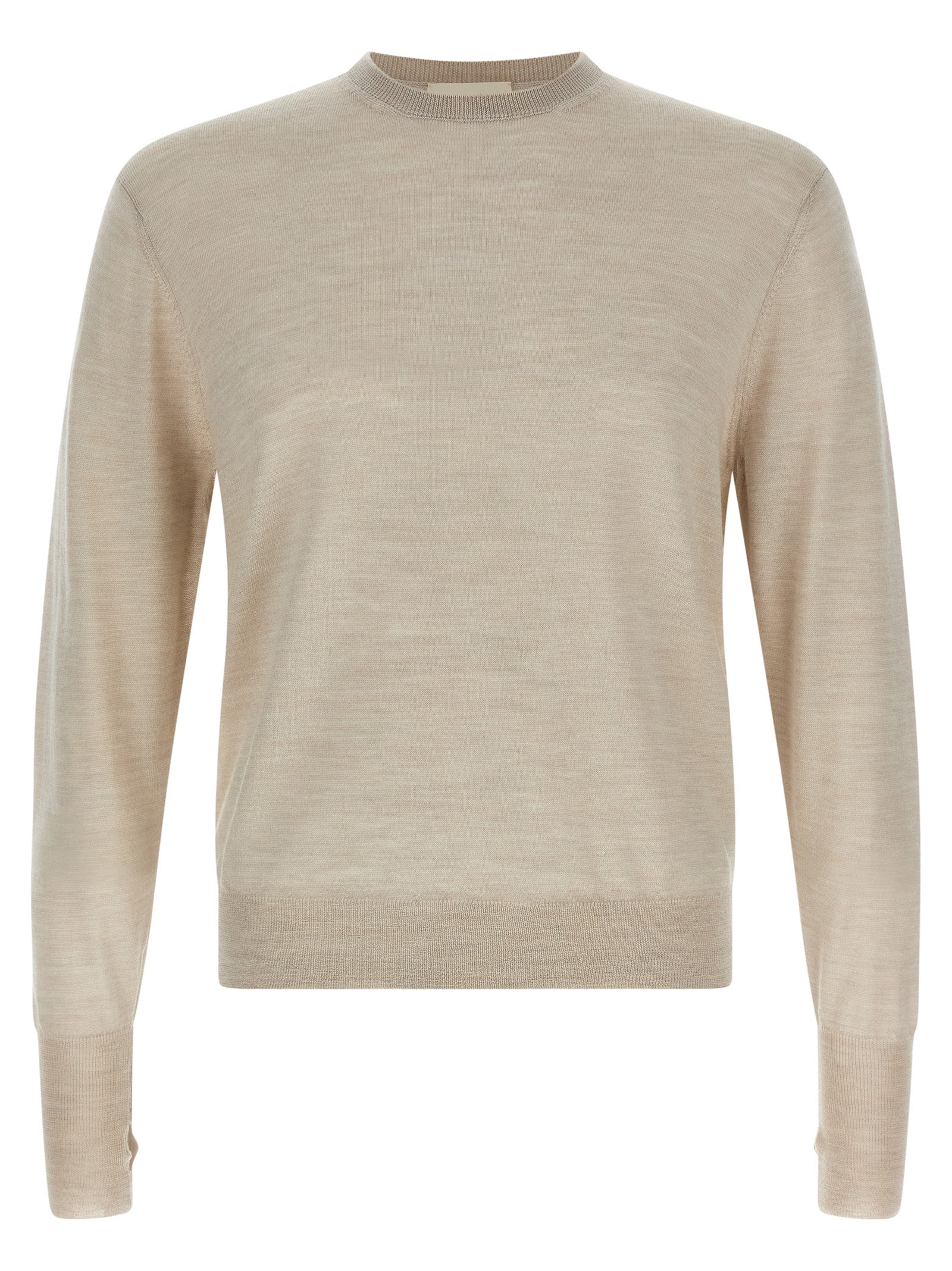 MA'RY'YA Beige Virgin Wool Men's Cardigan
