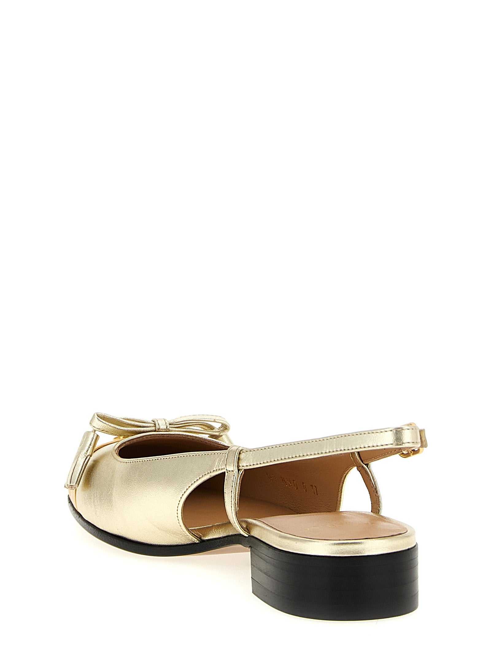 Valentino Garavani Gold Leather Ballet Women's Flats