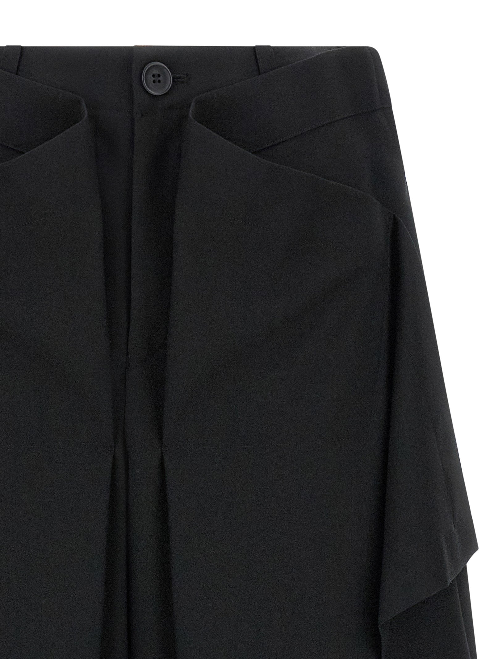 Issey Miyake Black Wool Casual Women's Pants
