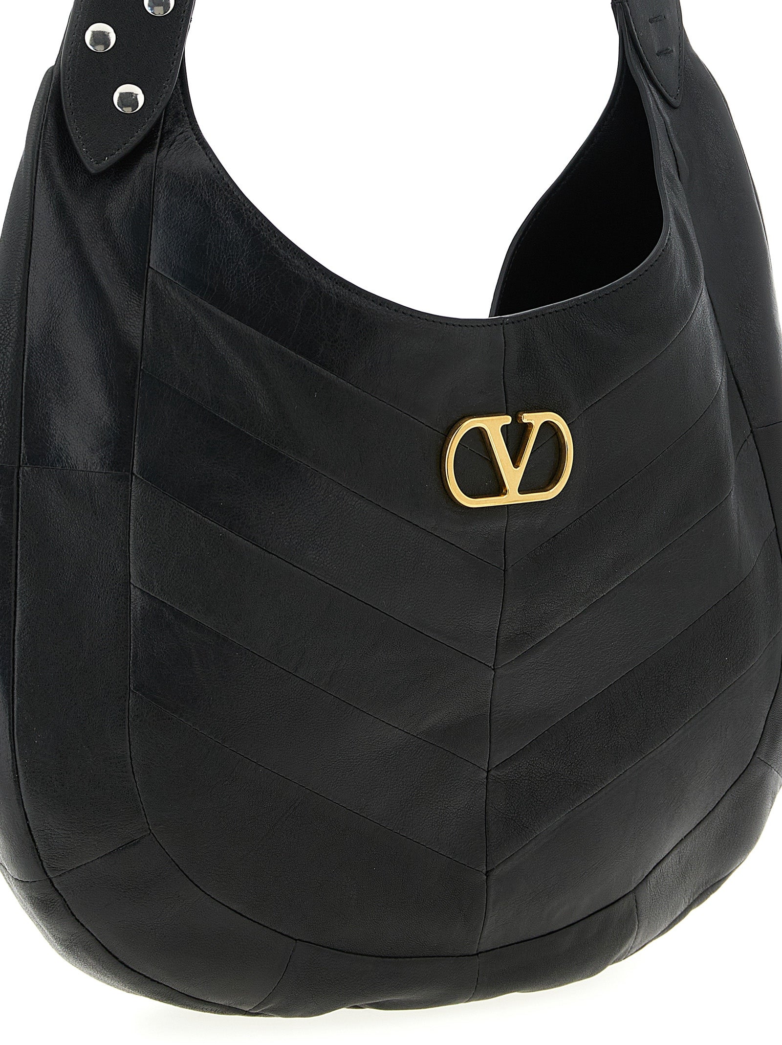 Valentino Garavani Black Lamb Leather Shoulder  Bag