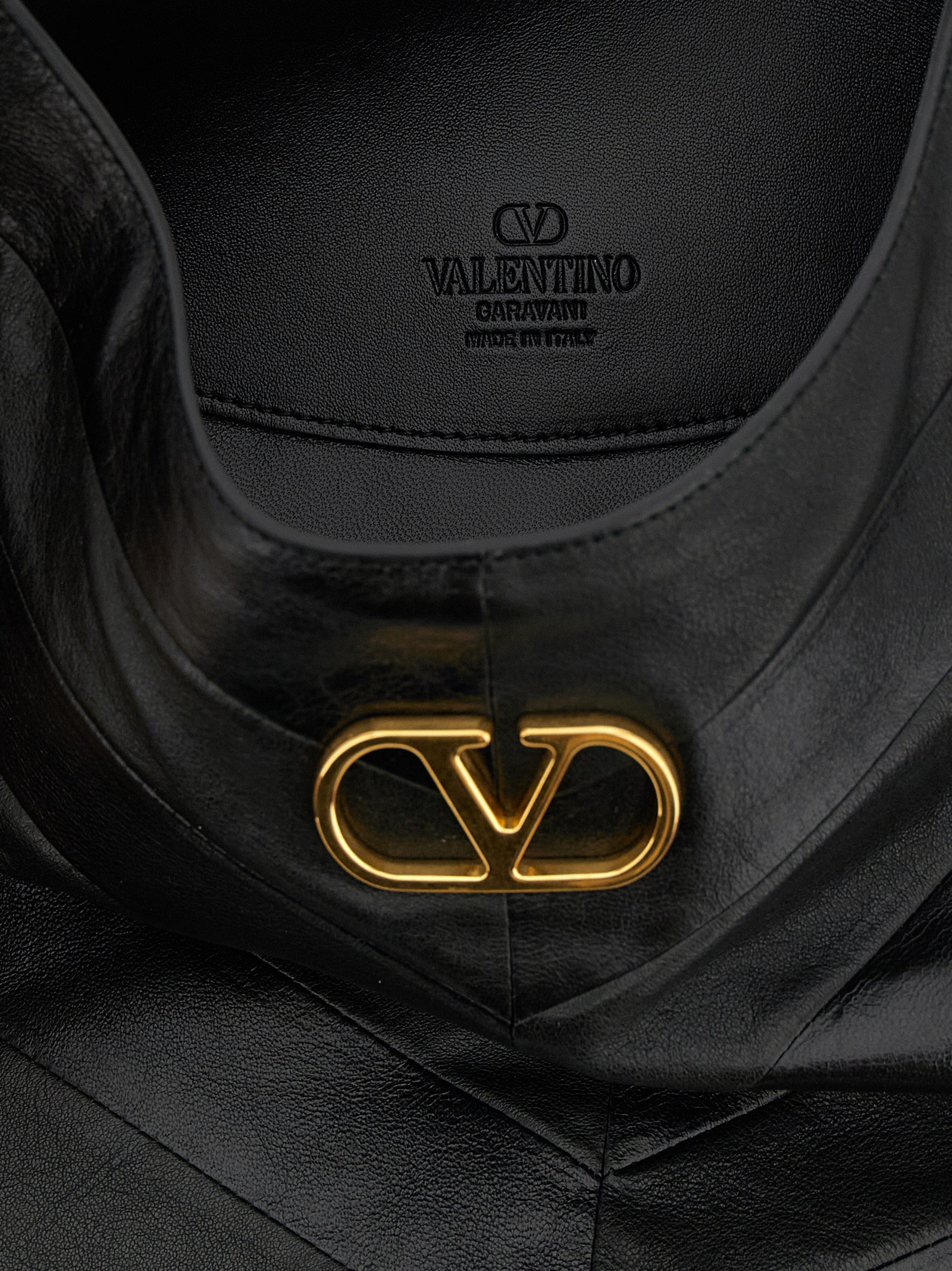 Valentino Garavani Black Lamb Leather Shoulder  Bag
