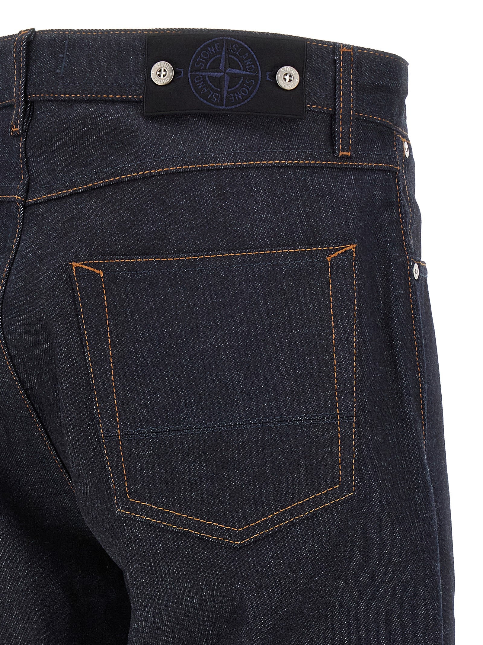 Stone Island Blue Cotton Straight-Leg Men's Jeans