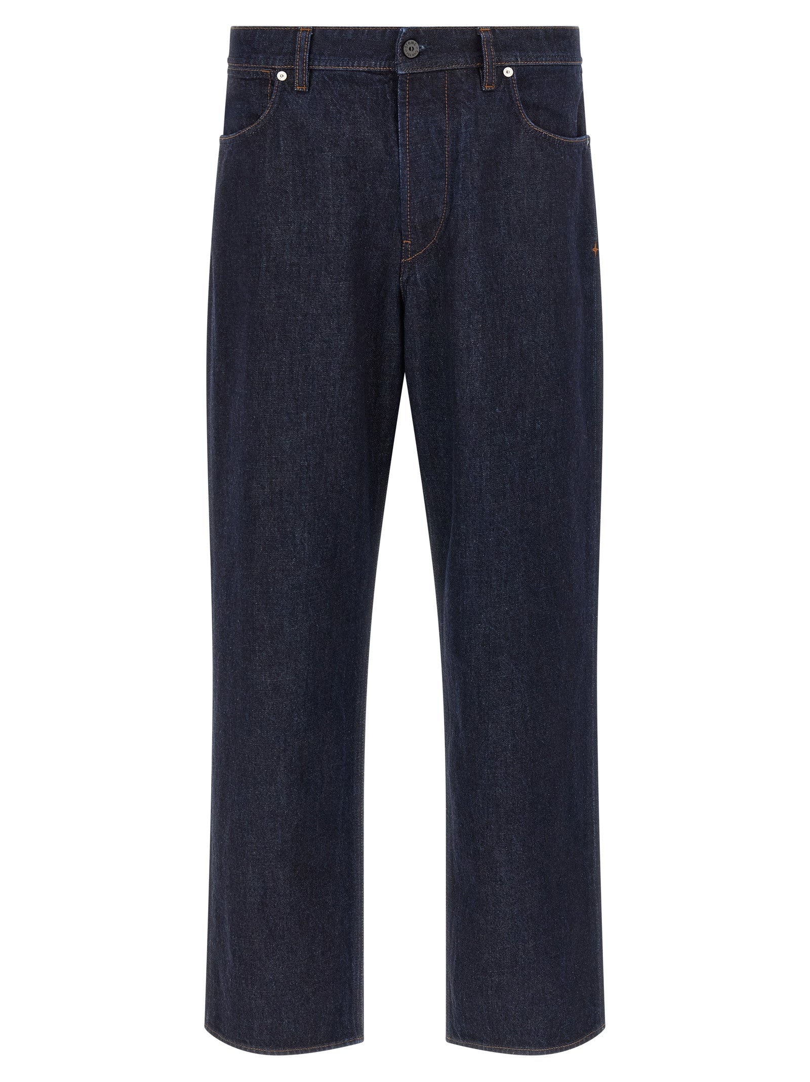 Stone Island Blue Cotton Straight-Leg Men's Jeans
