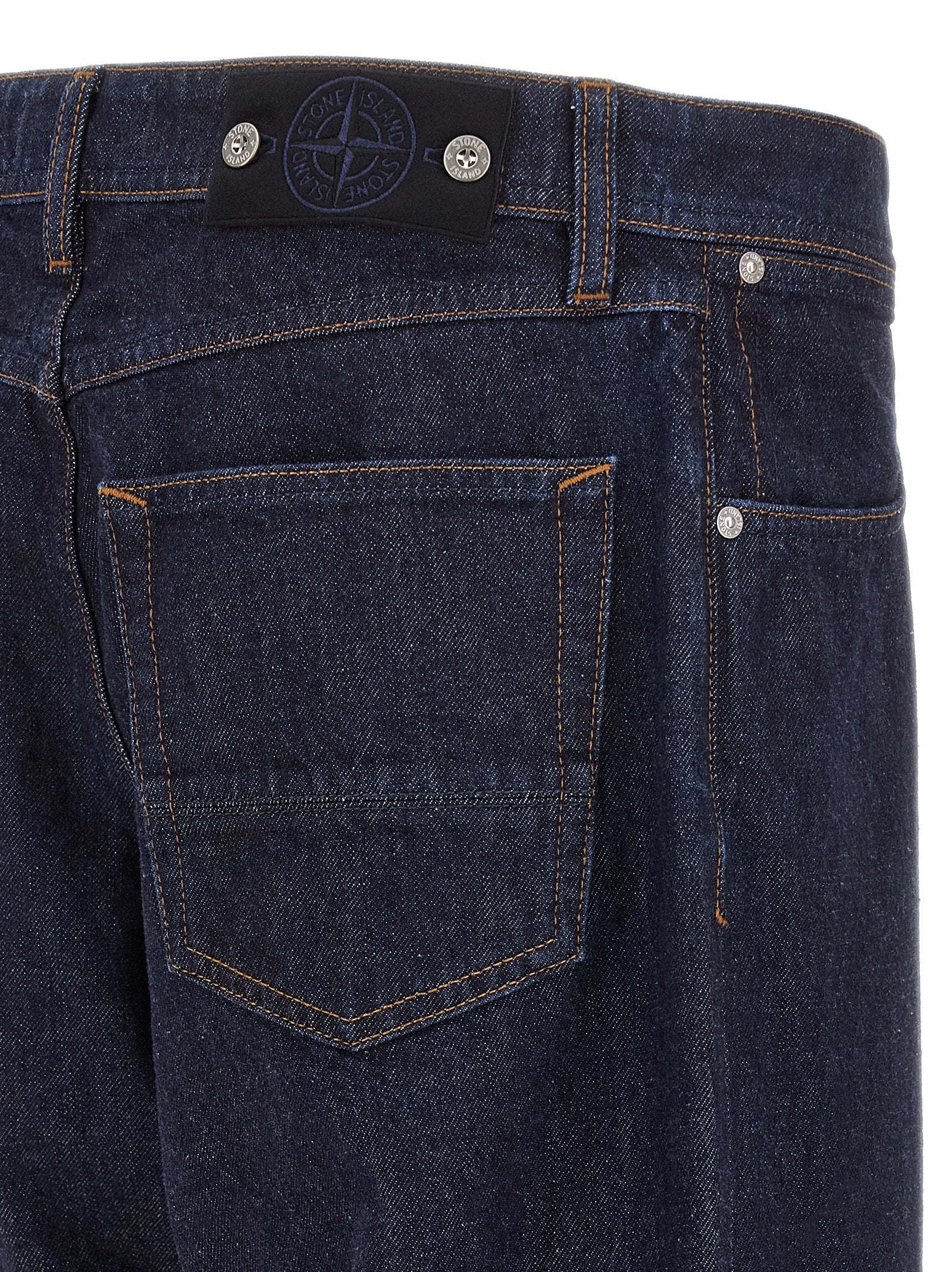 Stone Island Blue Cotton Straight-Leg Men's Jeans