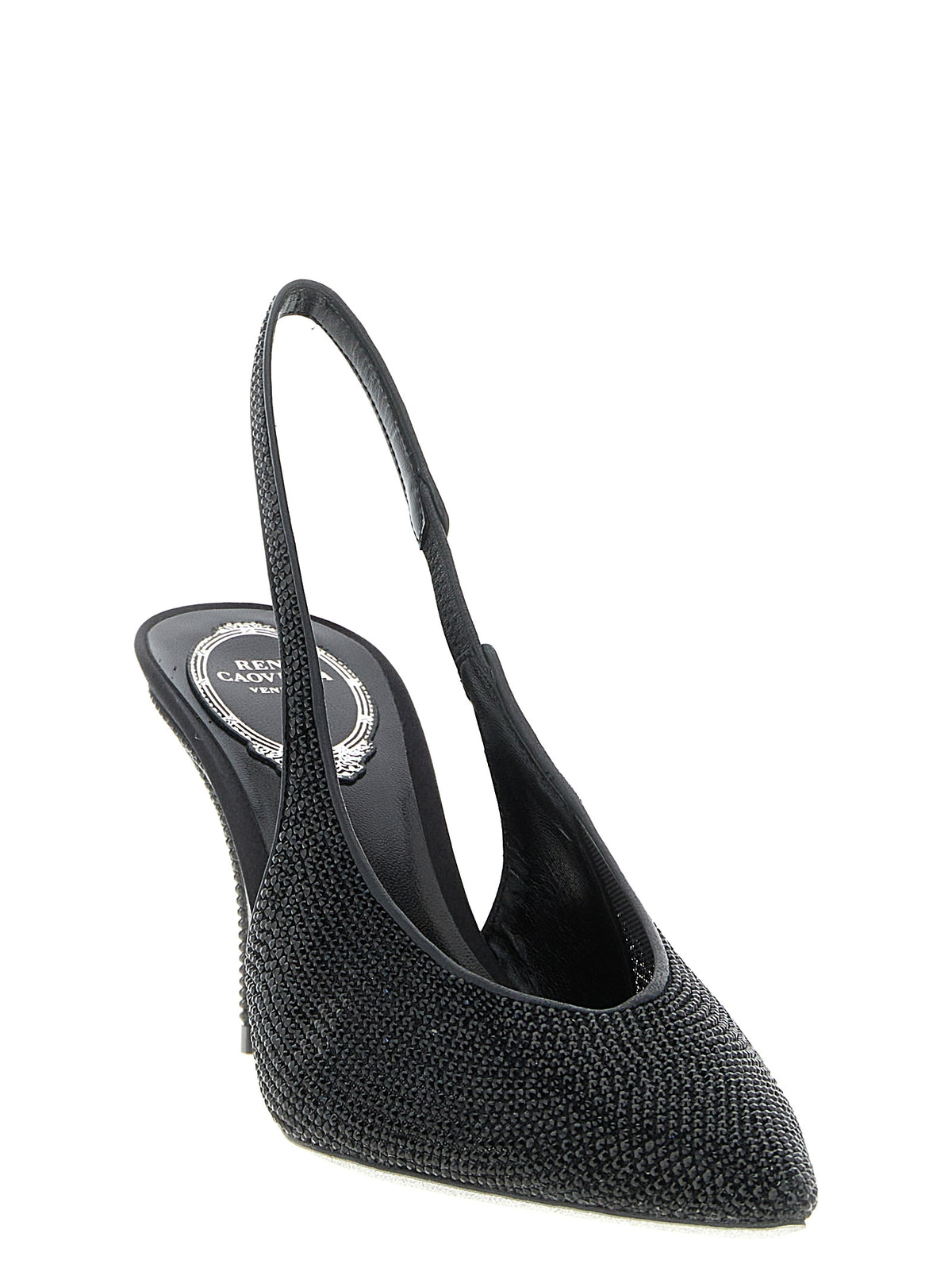 RENE CAOVILLA Black Glass High Heel Women's Pumps