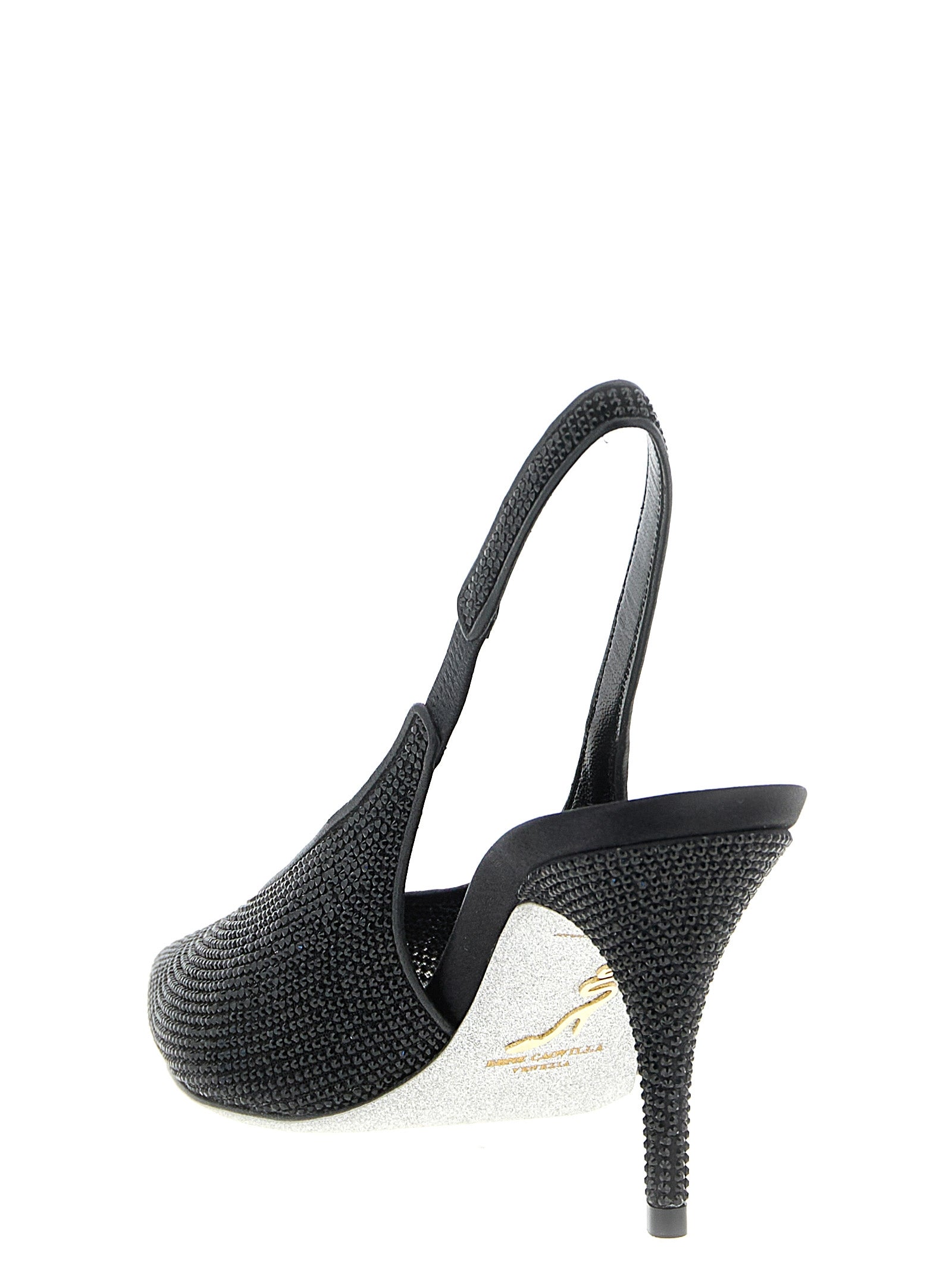 RENE CAOVILLA Black Glass High Heel Women's Pumps