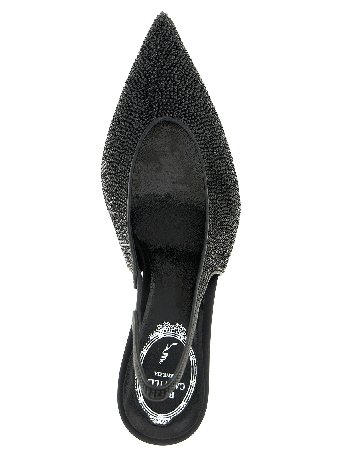 RENE CAOVILLA Black Glass High Heel Women's Pumps