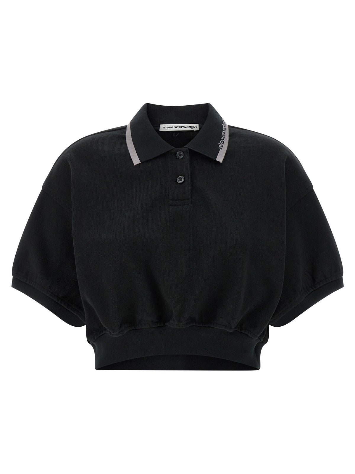 T BY ALEXANDER WANG Black Cotton Polo Women's Shirt
