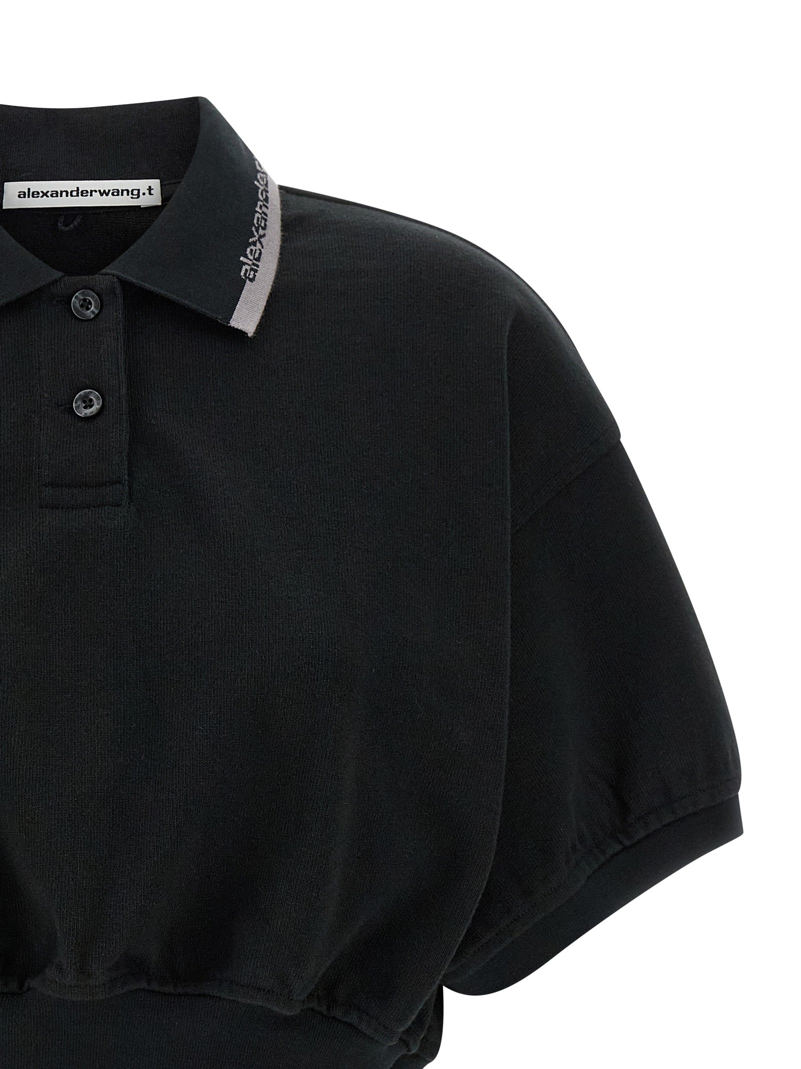 T BY ALEXANDER WANG Black Cotton Polo Women's Shirt