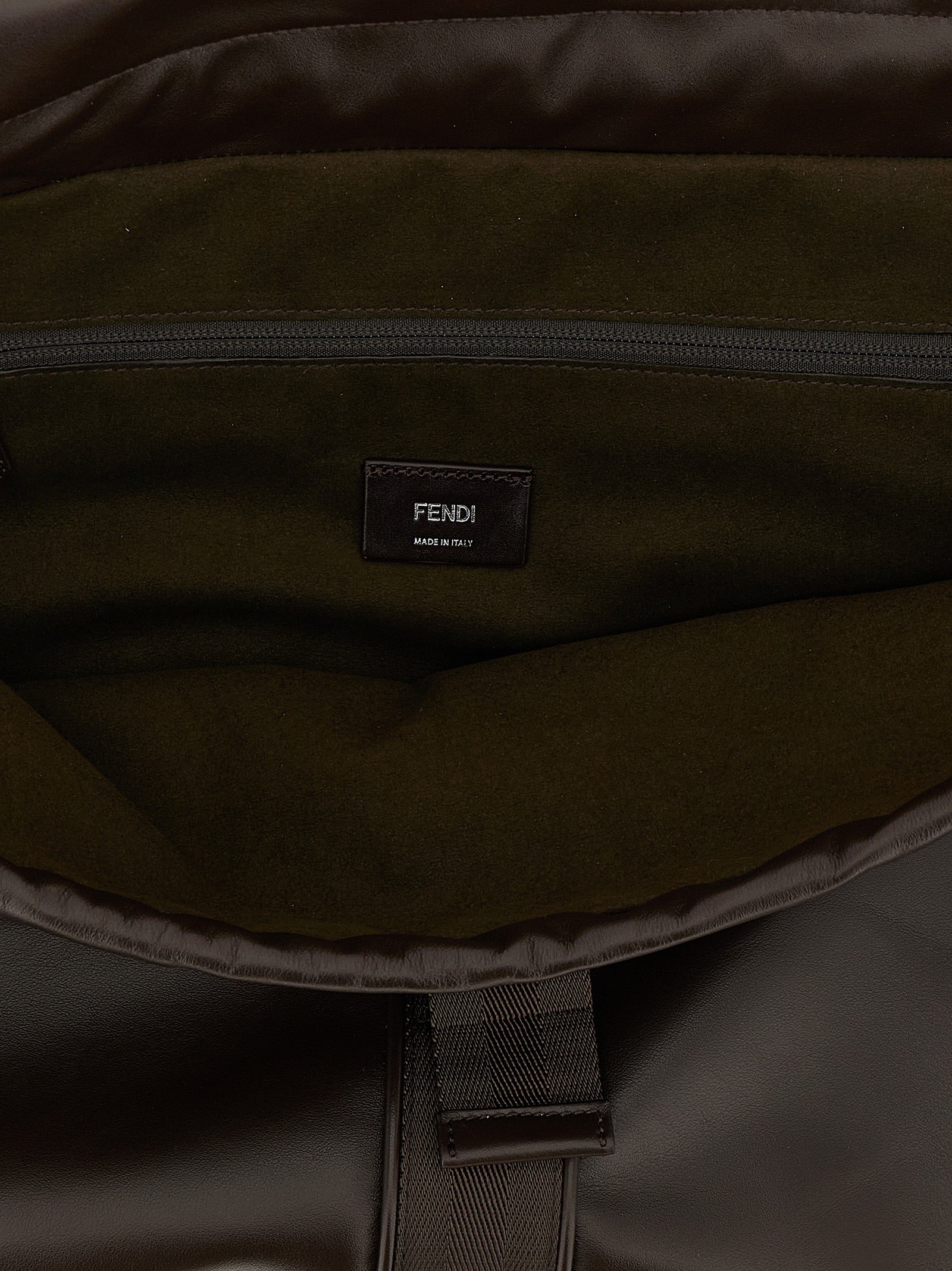 Fendi Brown Calfskin Men's Handbag
